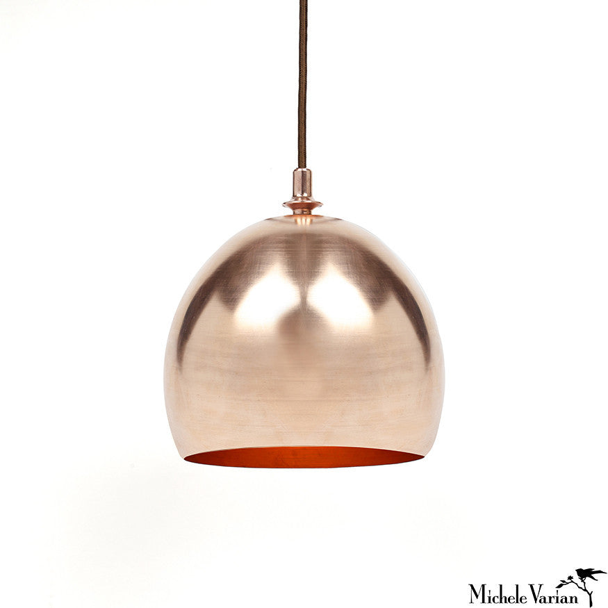 Vintage Copper Finial Dome Pendant Light - Handcrafted Industrial Ceiling Fixture for Dining Room, Kitchen Island & Bedroom Lighting