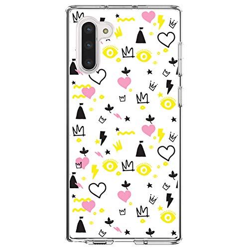 Girl Power - Crown Hearts Castle Pink Yellow On Clear Case