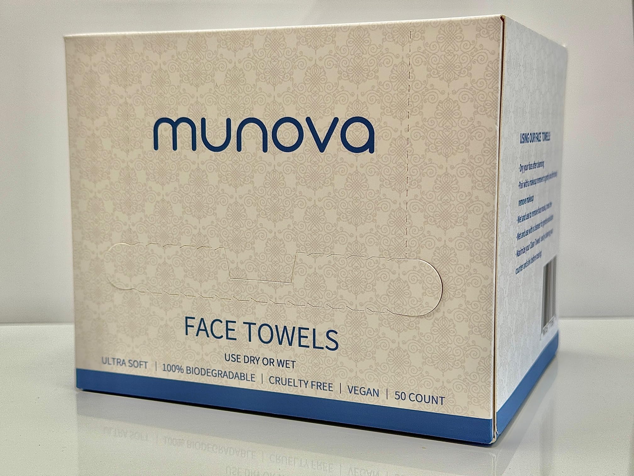 Soft & Gentle Disposable Face Towels - 100% Biodegradable, Hypoallergenic for Sensitive Skin | Perfect for Travel, Gym, Spa & Daily Skincare Routine