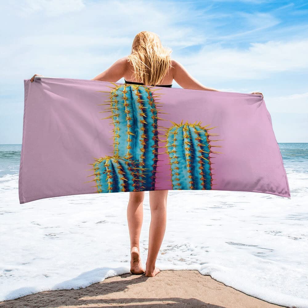 EODNSOFN 2-Pack Quick Dry Beach Towels - Soft Microfiber Bath & Pool Towels for Swimming, Yoga, Fitness - 80x160cm Summer Towel Set (Duplex Print) - Perfect for Beach, Gym, Travel & Outdoor Activities