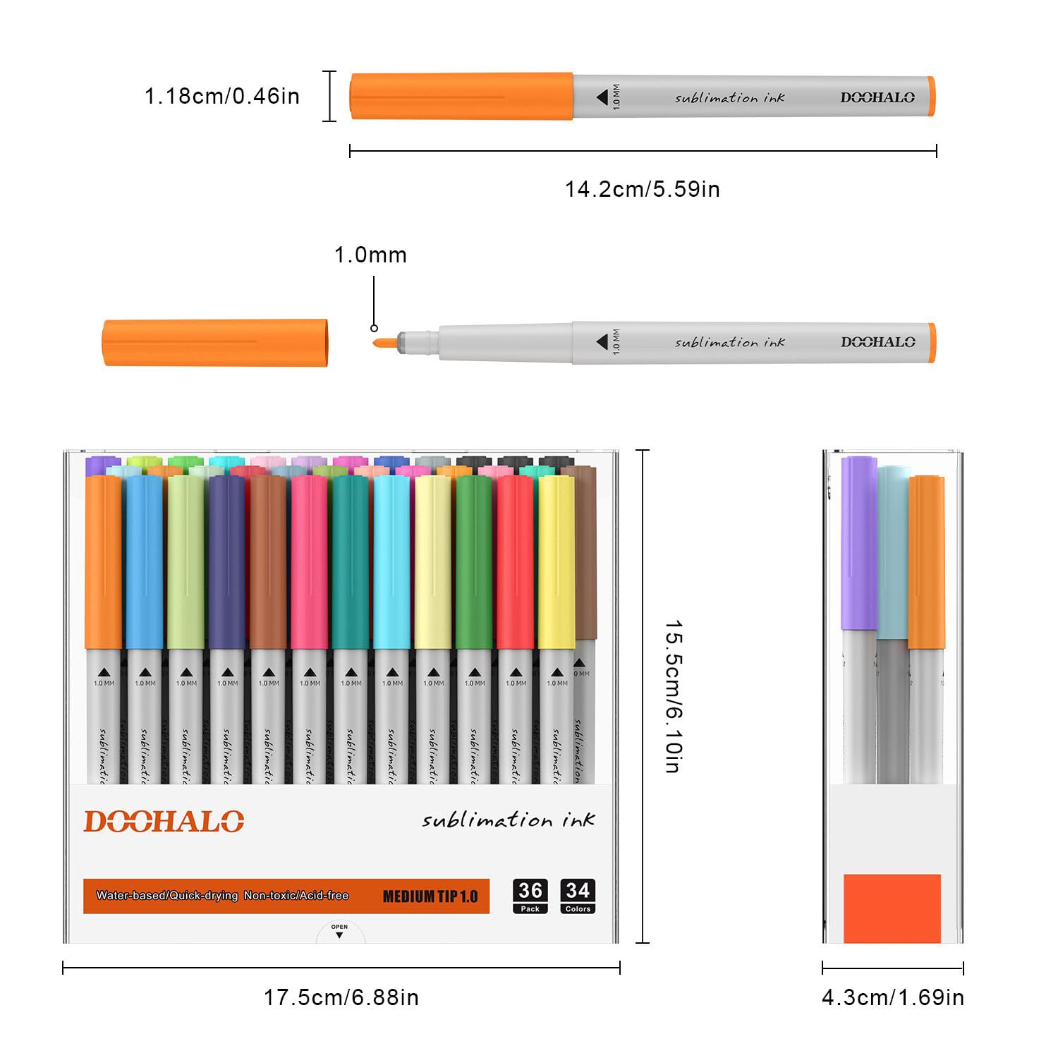 DOOHALO Sublimation Markers Infusible Ink Pens - Compatible with Cricut Maker 3, Maker, Explore 3, Air 2 & Air 1.0 - Perfect for Mug Press & EasyPress Projects - DIY T-Shirt, Tumblers & Sublimation Crafts