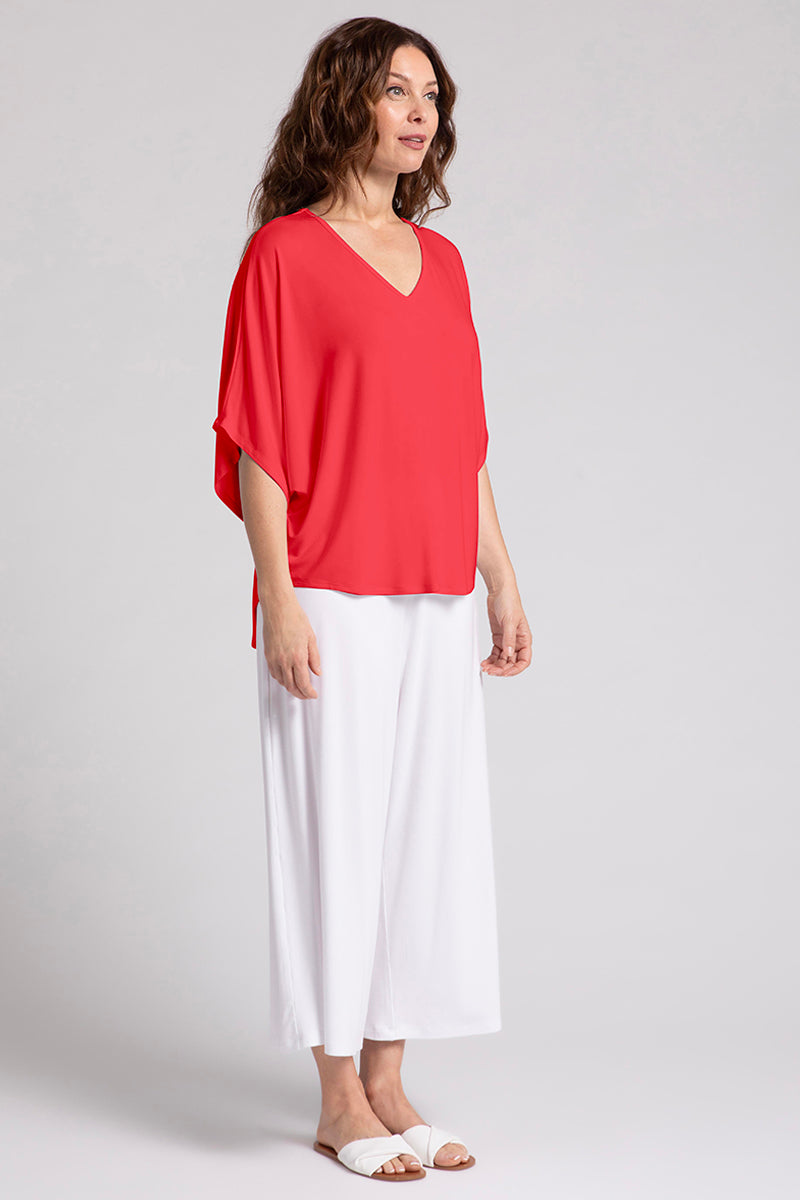 Bamboo V-Neck Dolman Sleeve Blouse - Women's Flowy Casual Tops for Summer | Perfect for Beach Outings, Date Nights & Office Wear