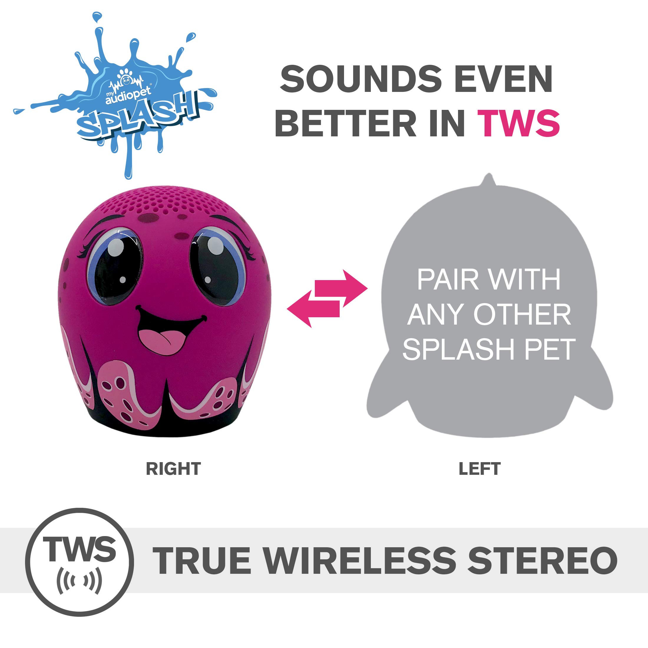 Waterproof Bluetooth Portable Speaker - My Audio Pet Splash (Rocktopod) - Perfect for Pool Parties, Beach Outings & Outdoor Adventures
