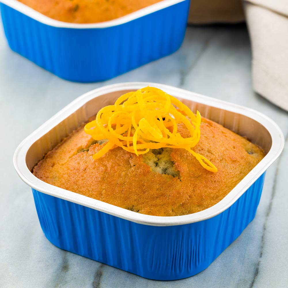 10 oz Disposable Ramekins - 100 Pack Square Creme Brulee Cups | Oven-Safe Aluminum Baking Containers for Cupcakes, Muffins & Desserts | Freezer-Safe (Lids Sold Separately) | Perfect for Restaurants, Bakeries & Catering Events