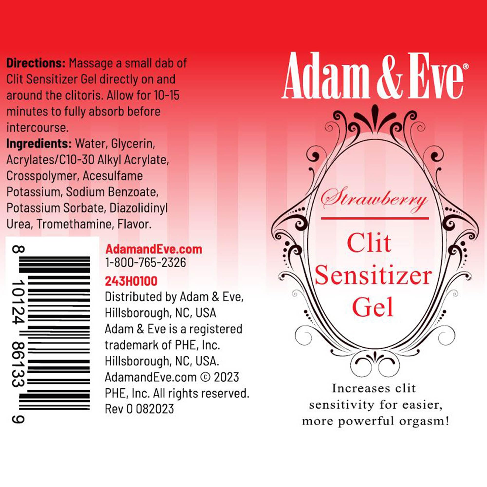 Adam & Eve Strawberry Clit Sensitizer Gel 1oz - Tingling Pleasure Gel for Enhanced Clitoral Sensitivity & Intense Orgasms | Flavored Lickable Formula for Solo Play, Couples Foreplay & Spicy Intimacy | Perfect for Sensual Massage & Exciting Bedroom Adventures