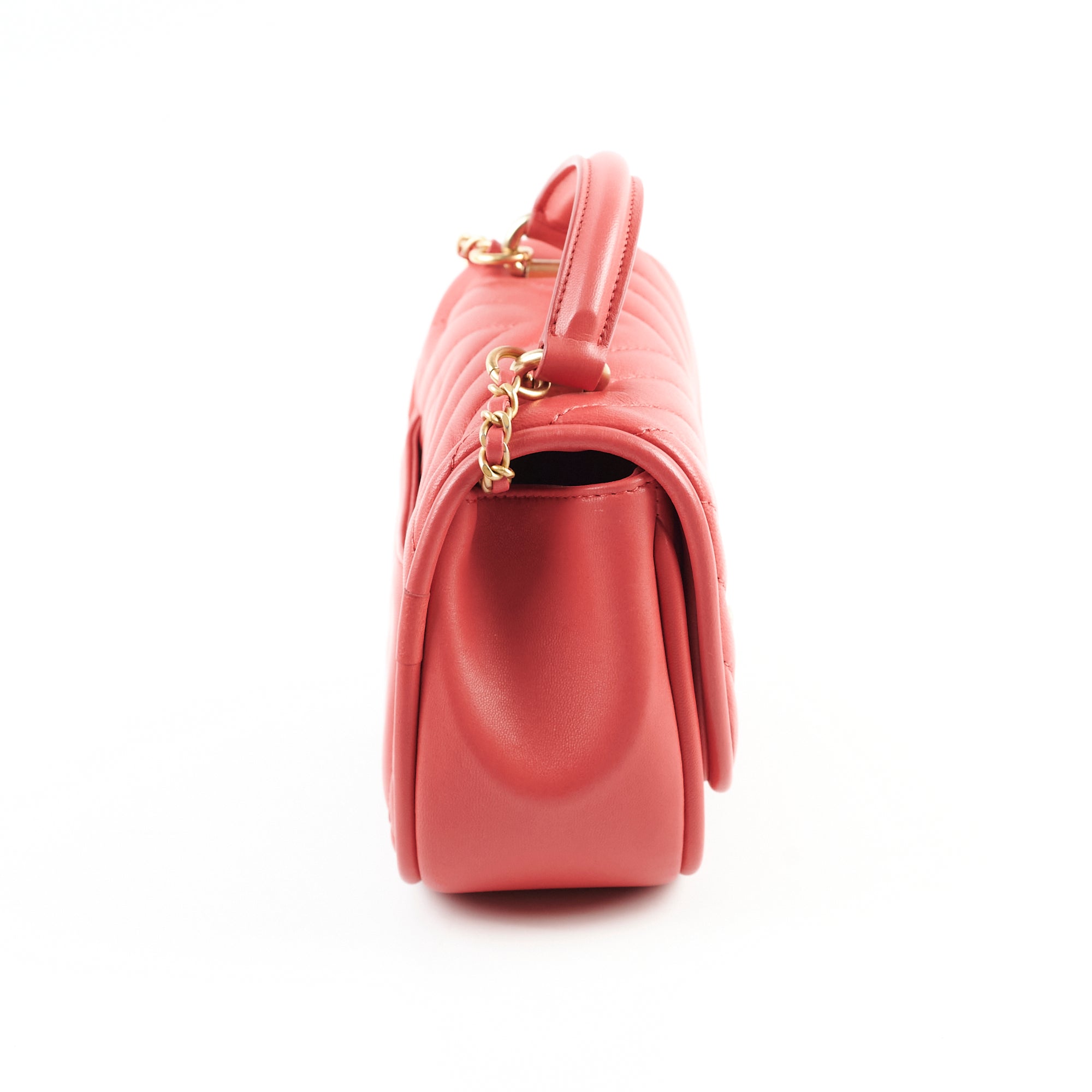 Chanel Lambskin Reverse Chevron Round Flap Bag - Luxury Designer Handbag for Women | Perfect for Evening Events, Parties & Special Occasions