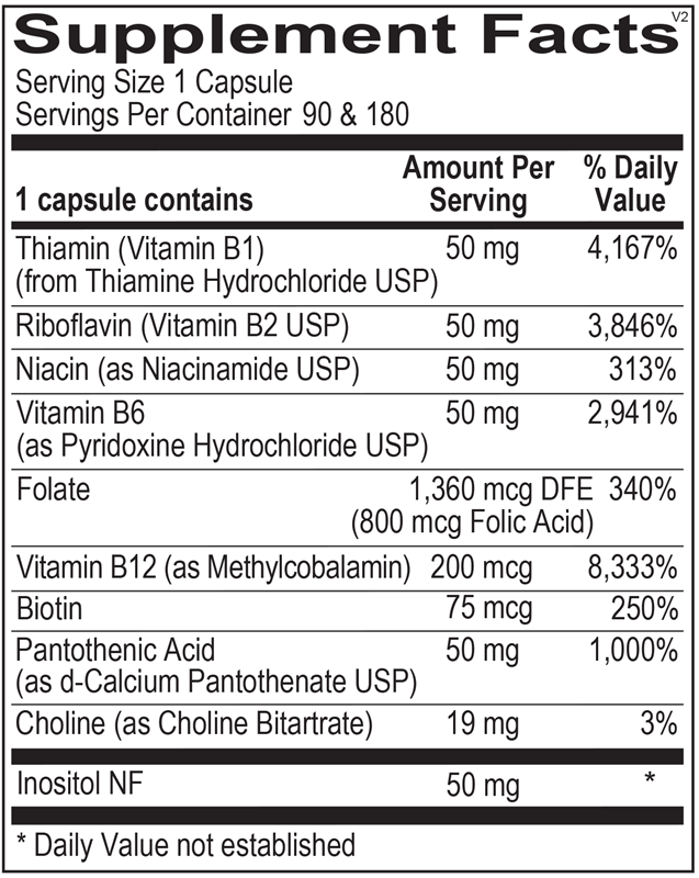 OrthoMolecular Products Ortho B Complex - Premium Vitamin B Supplement for Energy & Metabolism Support - Ideal for Daily Wellness & Stress Relief