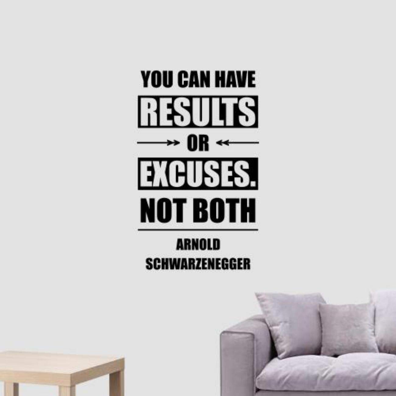 Inspirational Fitness Quote Wall Decal - 'Results or Excuses' Motivational Vinyl Sticker for Gym, Home & Workout Room Decor - Perfect for Home Office, Exercise Spaces & Fitness Studios