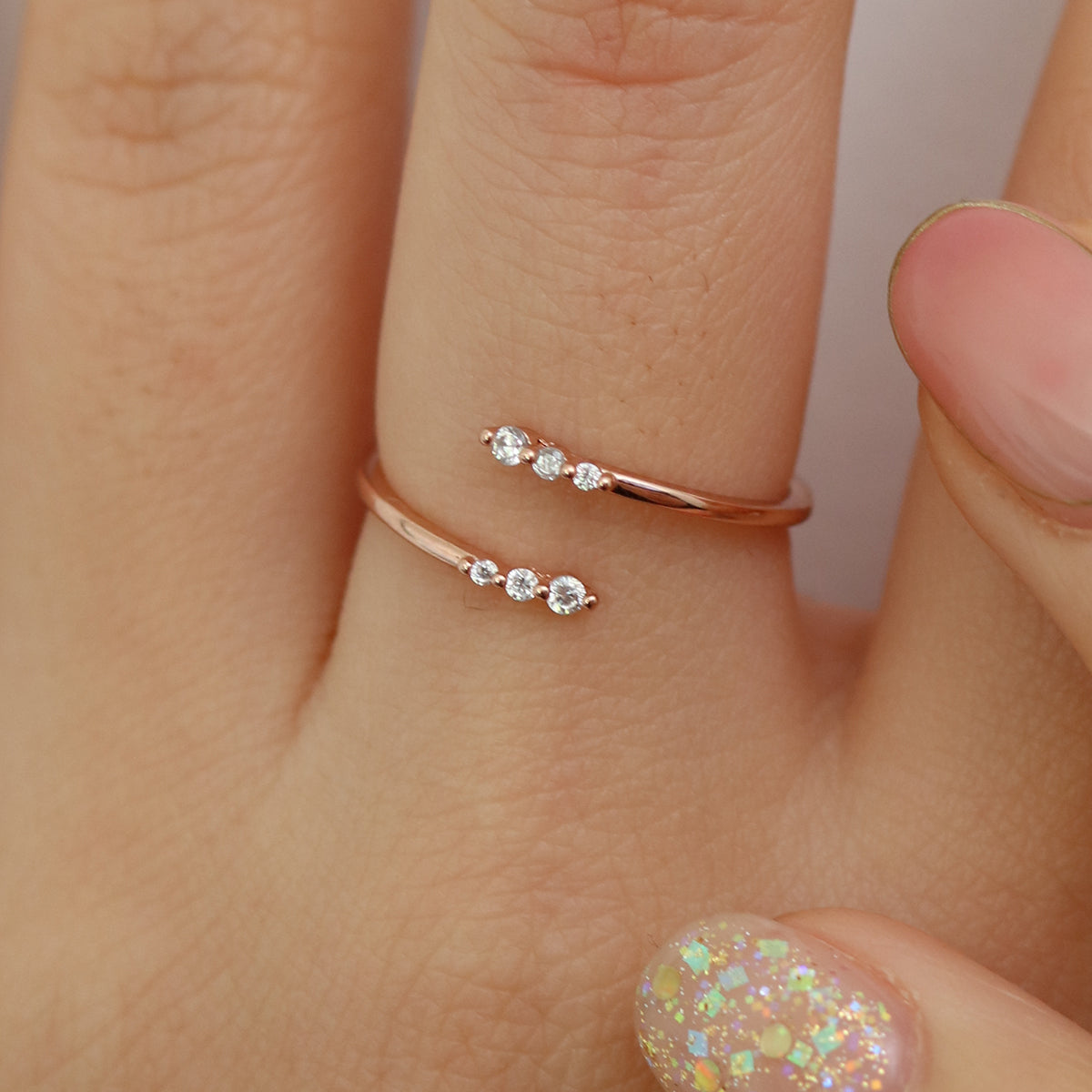 Triple Cubic Zirconia Ring - Elegant Stackable Band for Women | Perfect for Engagement, Wedding, Anniversary & Everyday Wear