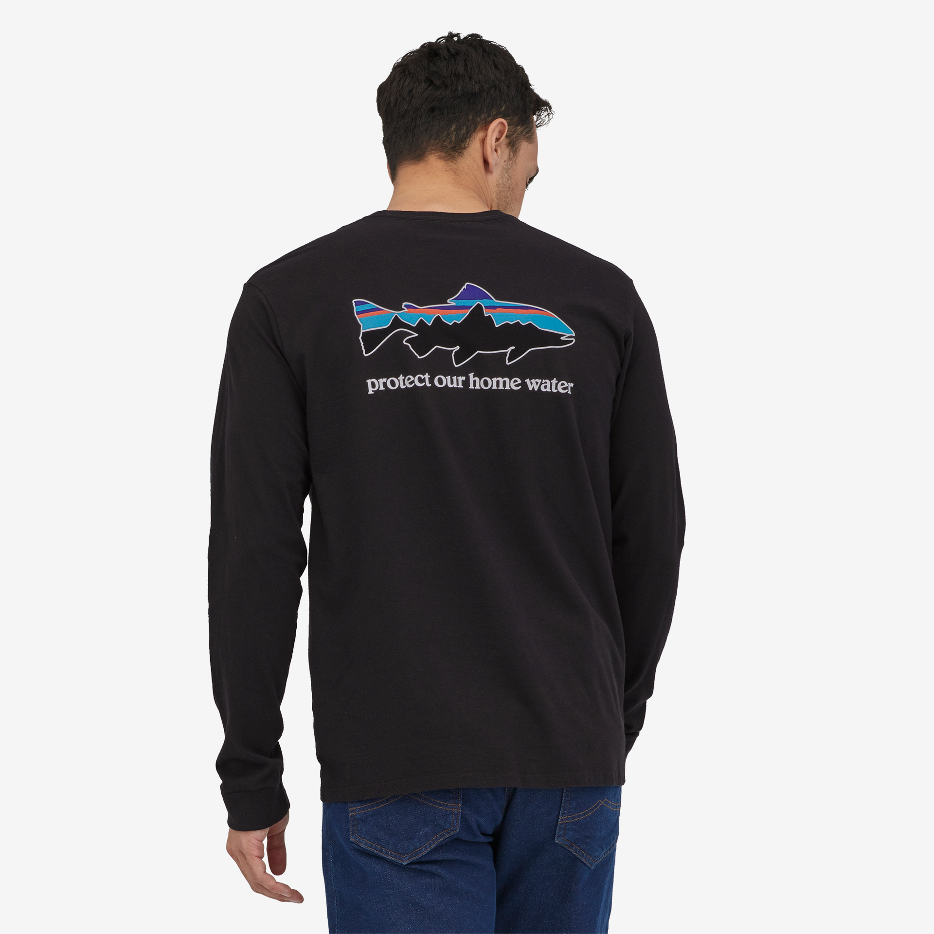 Men's Long Sleeve Comfortable Trout Fishing T-Shirt - Breathable Quick-Dry Performance Tee for Outdoor Activities & Casual Wear