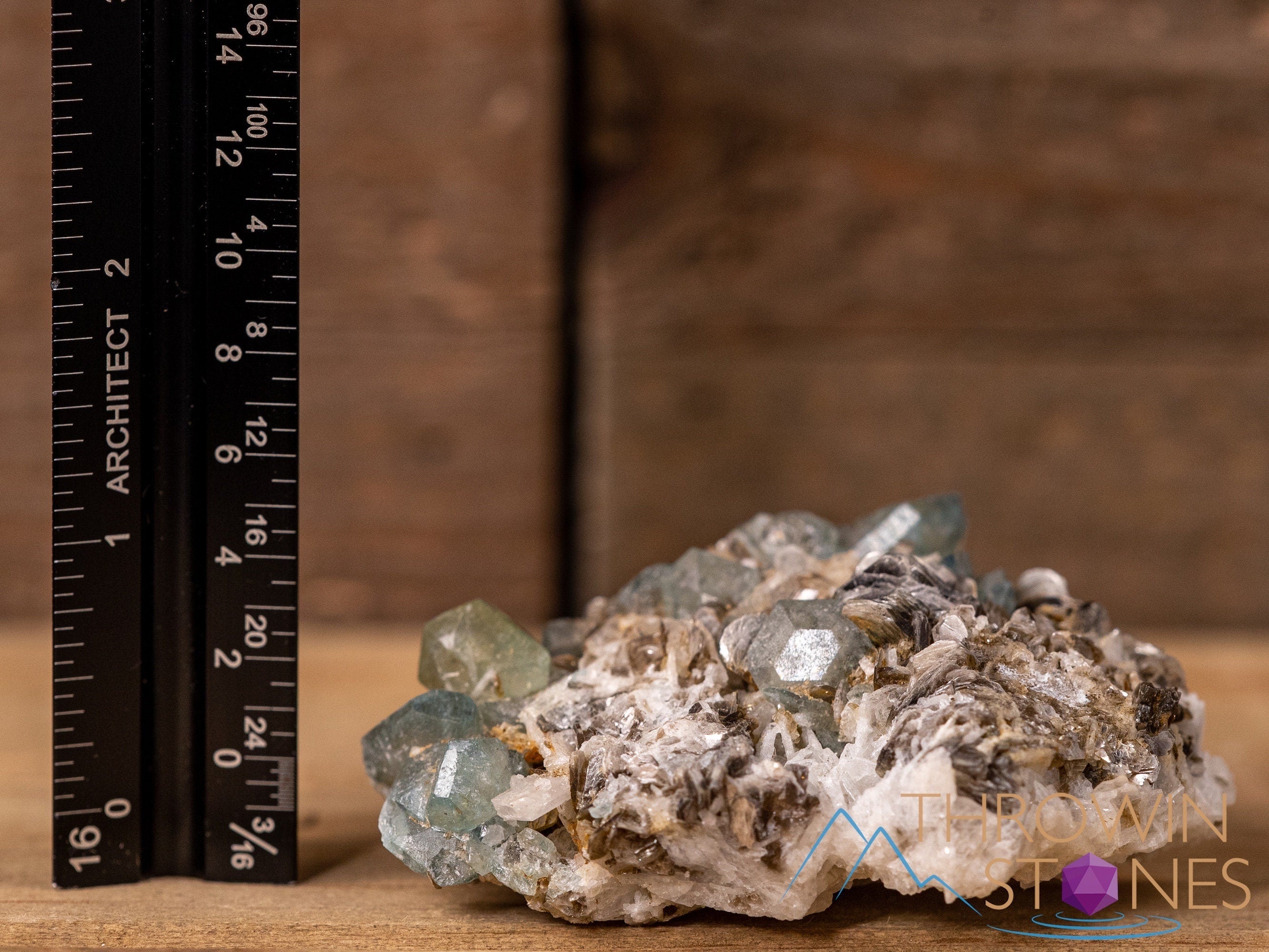 Natural Apatite on Feldspar with Muscovite Raw Crystal Cluster - Healing Stones, Mineral Specimen, Housewarming Gift, Home Decor for Living Room & Office