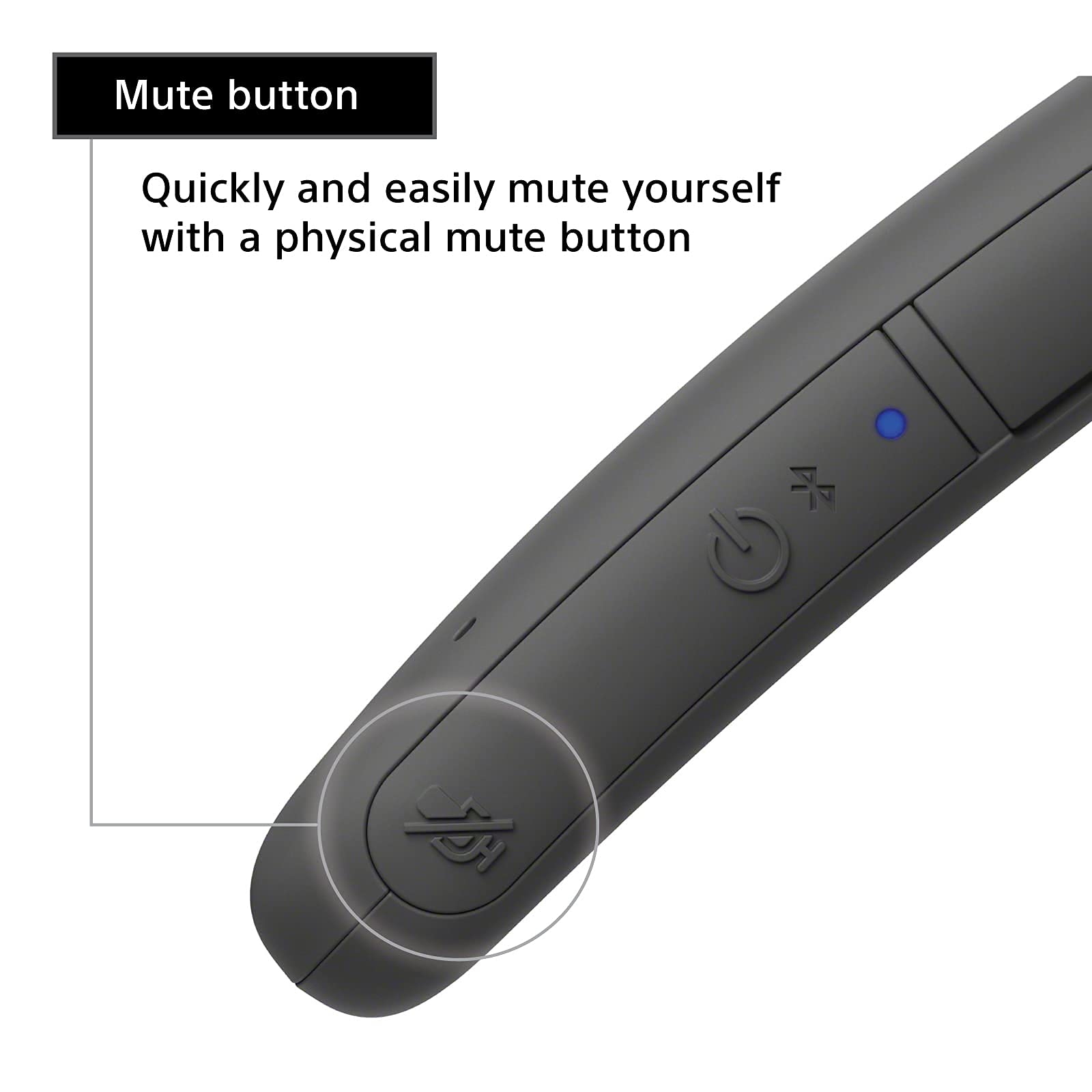 Sony SRS-NB10 Wireless Neckband Bluetooth Speaker with Microphone - Hands-Free Calling, 16H Battery, IPX4 Water Resistant - Charcoal Gray (Renewed) - Perfect for Workouts, Commuting & Home Office Use
