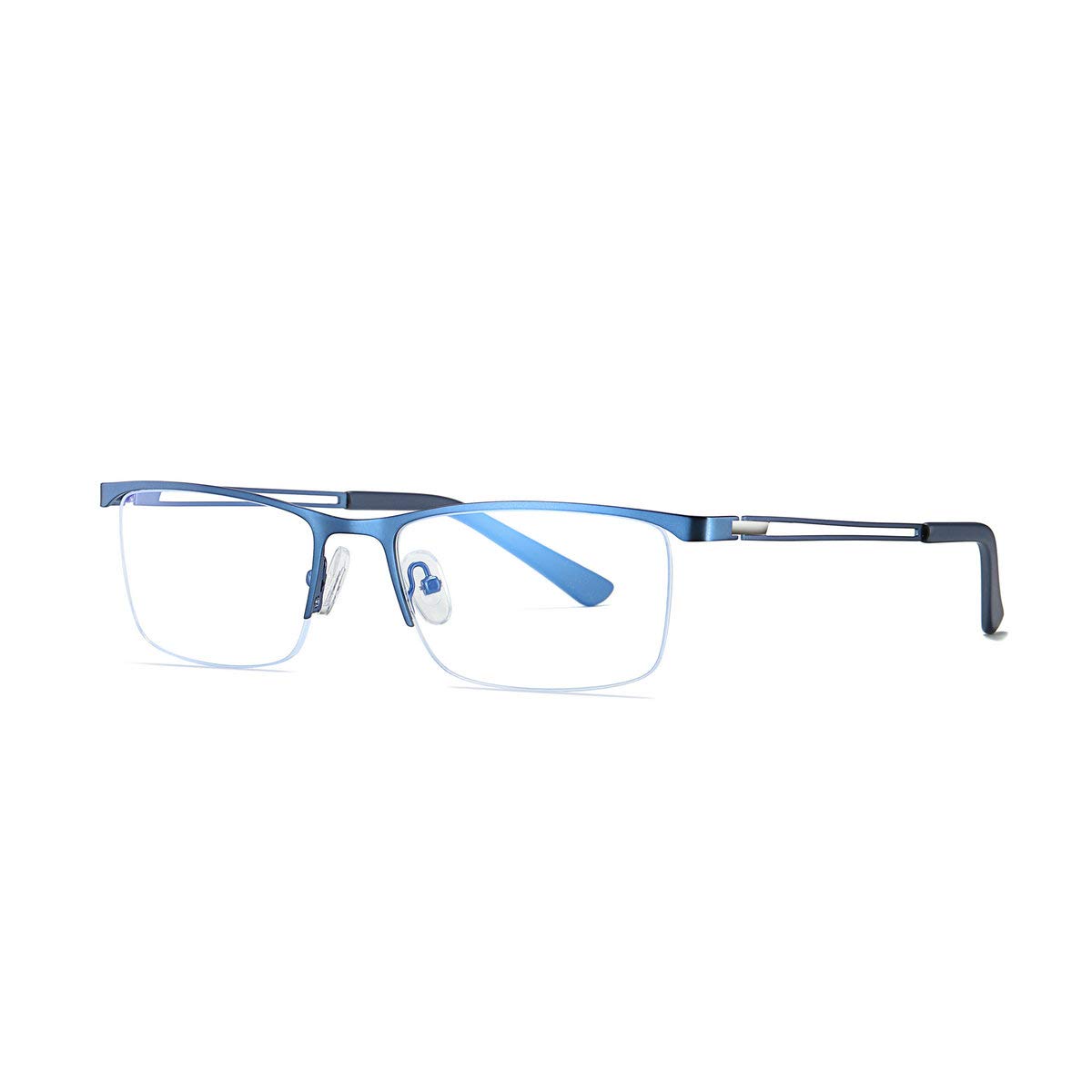 Men's Reading Glasses - Lightweight Half Frame Rectangular Eyewear with Blue Light Blocking, Vintage Business Style | Perfect for Office Work, Computer Use & Reading