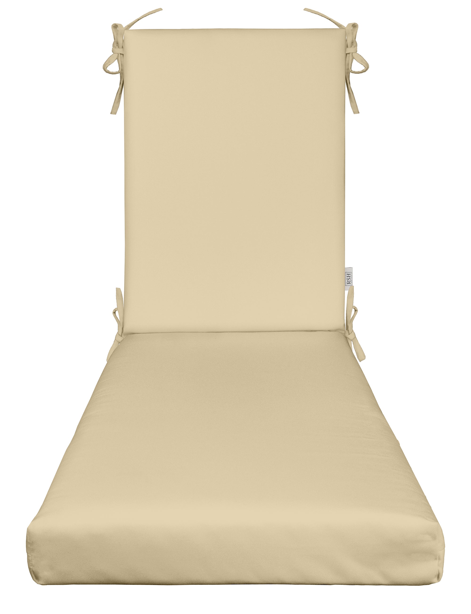 Sunbrella Canvas Neutral 2 Foam Chaise Lounge Chair Cushion - Waterproof Outdoor Patio Furniture Cushion for Poolside, Deck, and Garden Relaxation
