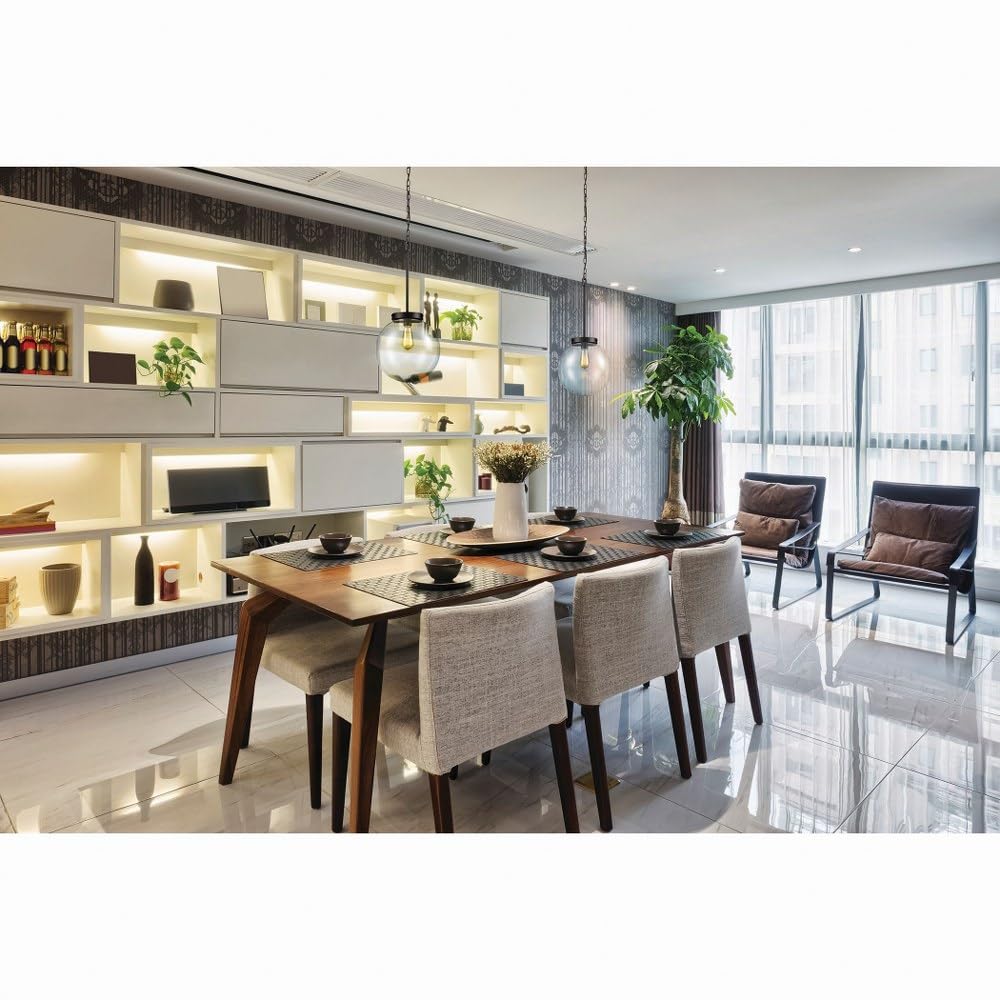 Thomas Lighting Beckett 1-Light Oil Rubbed Bronze Pendant with Clear Glass Shade - Perfect for Kitchen Island, Dining Room, and Entryway Lighting