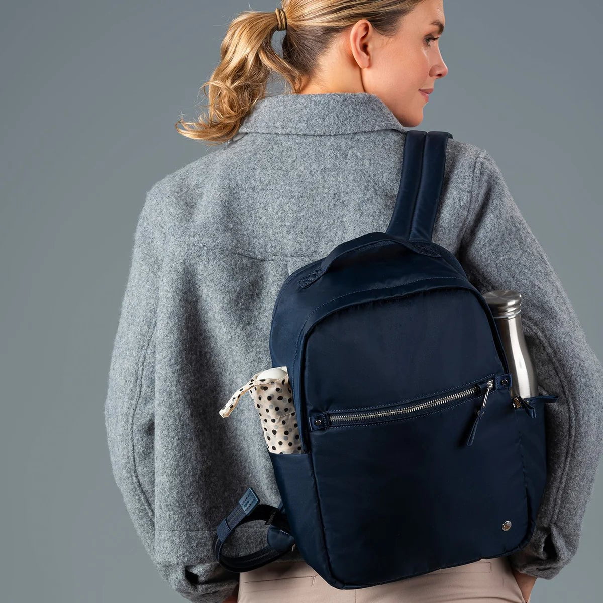 Pacsafe W 10L Anti-Theft Backpack - Secure Travel Daypack for Commuters, Students & Tourists - RFID Protection & Cut-Resistant Straps for Urban Safety