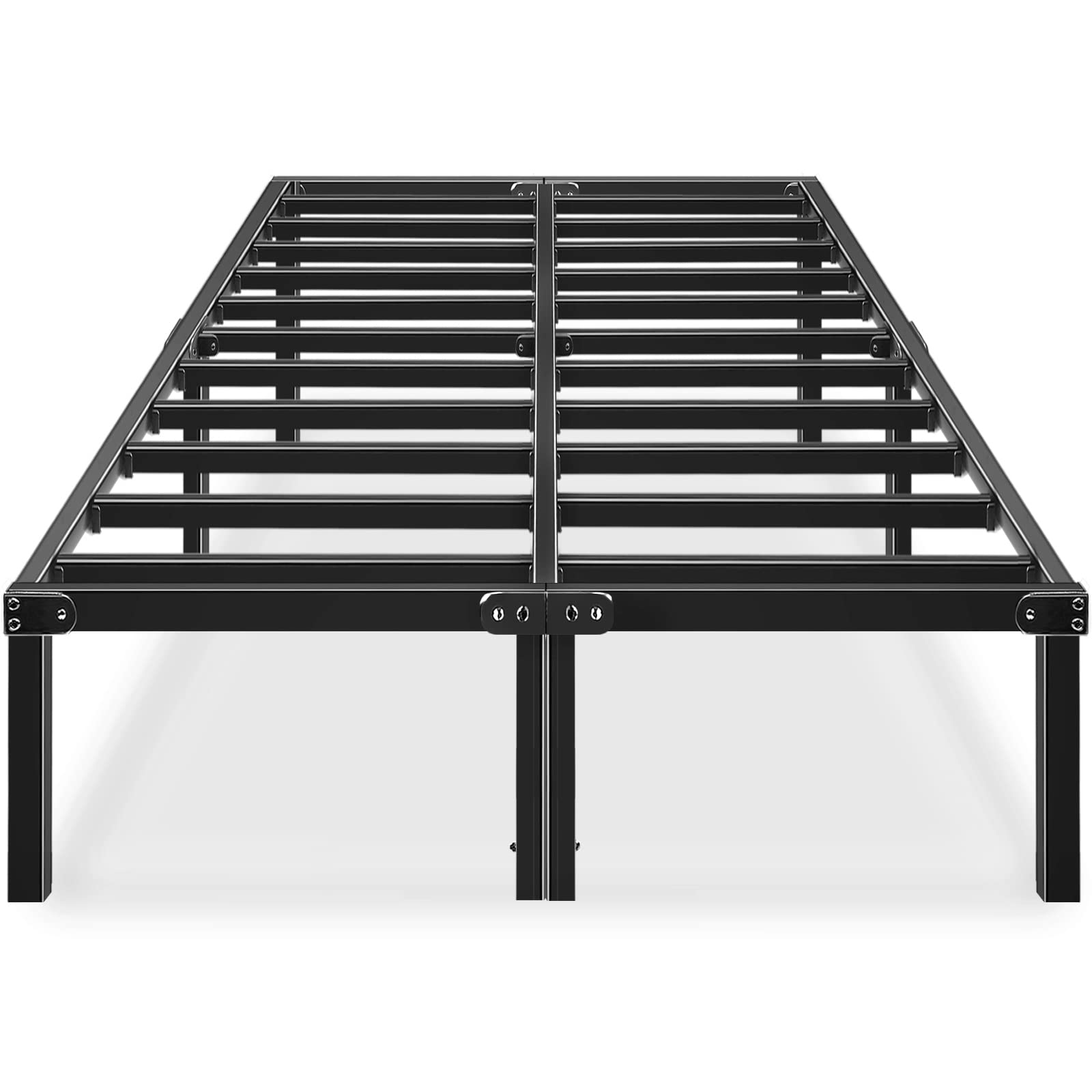 Heavy Duty 14 Inch Full Size Metal Platform Bed Frame with Storage & Steel Slats - Sturdy Support for Mattress, Space-Saving Bedroom Furniture for Small Apartments, Dorms & Guest Rooms