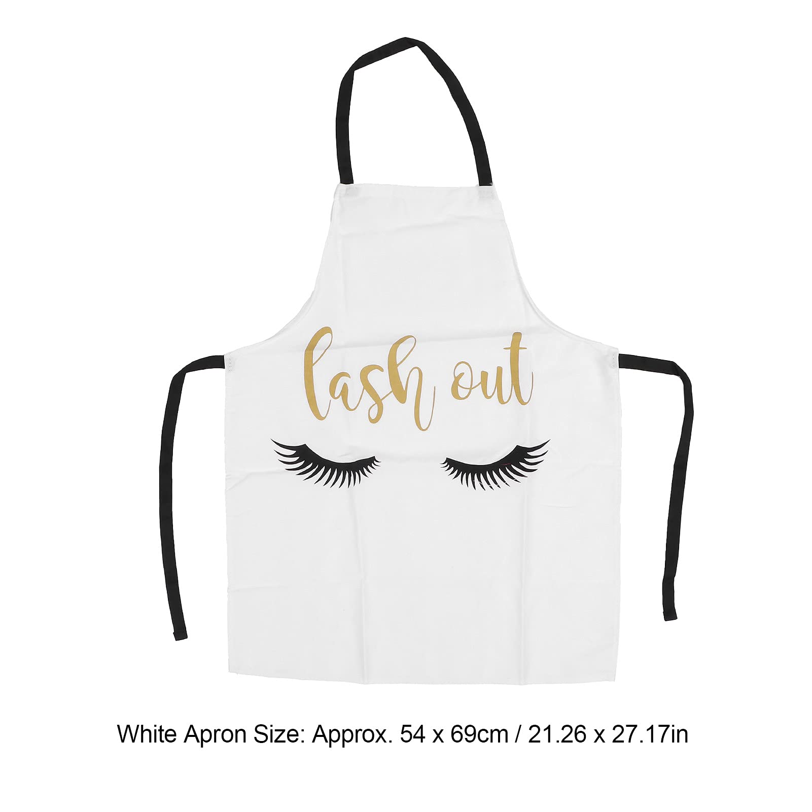 Washable Eyelash Extension Apron - Cotton Polyester Blend Beauty Salon Apron with Lash Pattern, Sleeveless, Soft & Breathable for Lash Technicians (White) | Perfect for Eyelash Extensions, Lash Lifts & Salon Treatments
