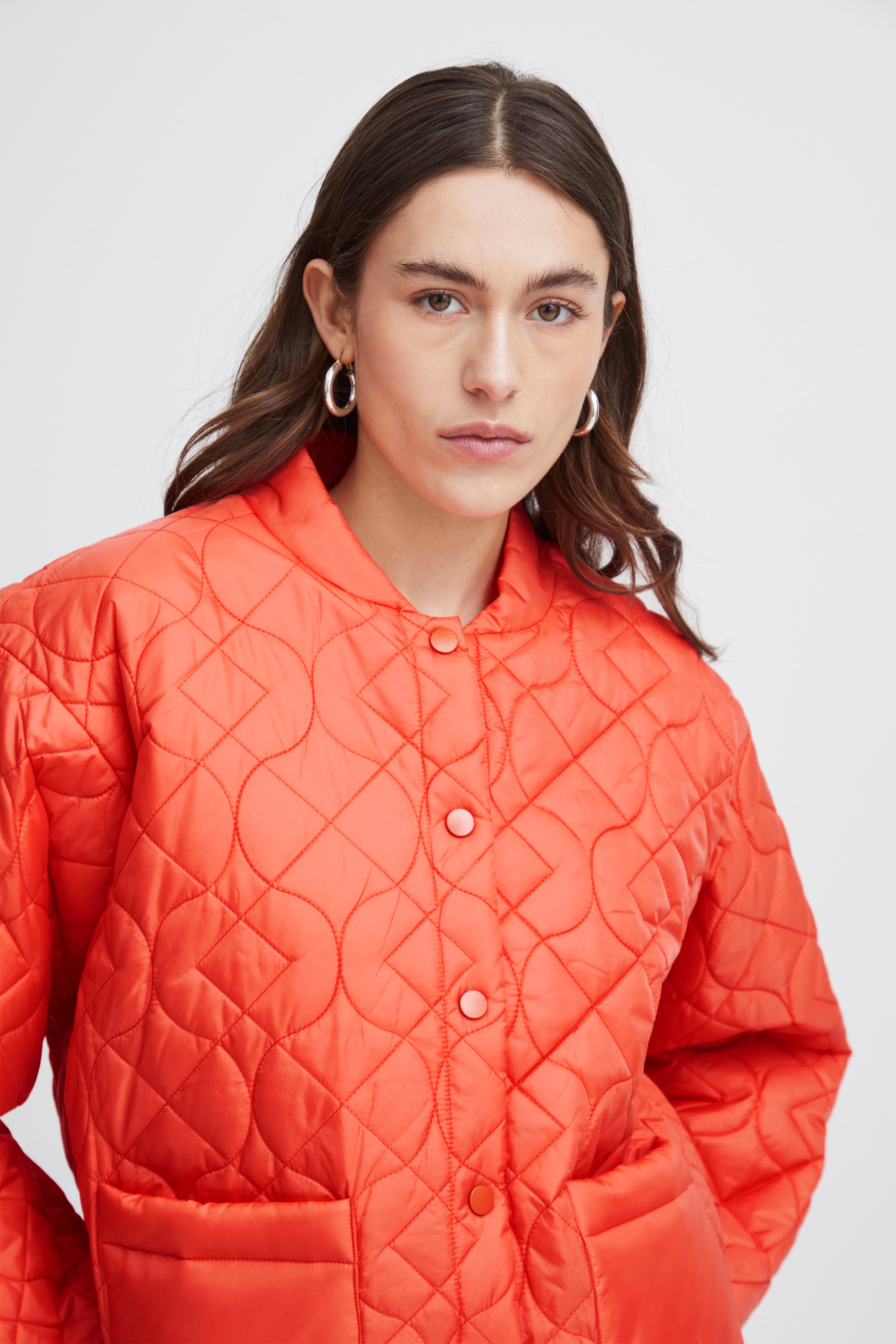 Foni Women's Short Jacket - Lightweight Hot Coral Spring Coat for Casual Outings & Travel | Stylish Outerwear for Everyday Wear