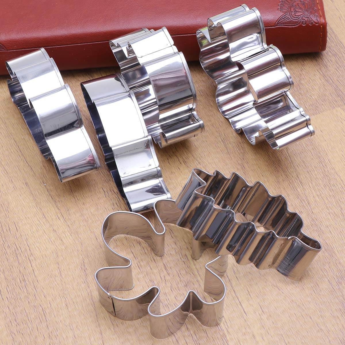 6-Piece Stainless Steel Baking Molds Set - 430 Fondant & Cake Decorating Tools for DIY Desserts, Cupcakes, Cookies - Perfect for Home Baking, Party Treats & Professional Pastry Making