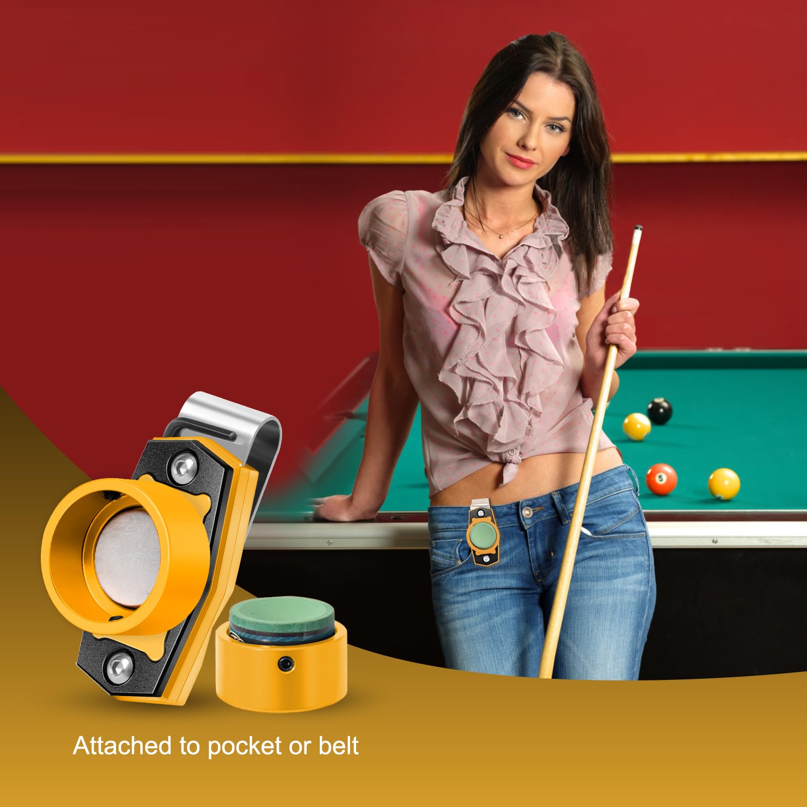 Premium Magnetic Pool Chalk Holder - Portable Aluminum Alloy Cue Chalk Clip for Billiards Accessories | Perfect for Bar, Game Room & Professional Pool Players