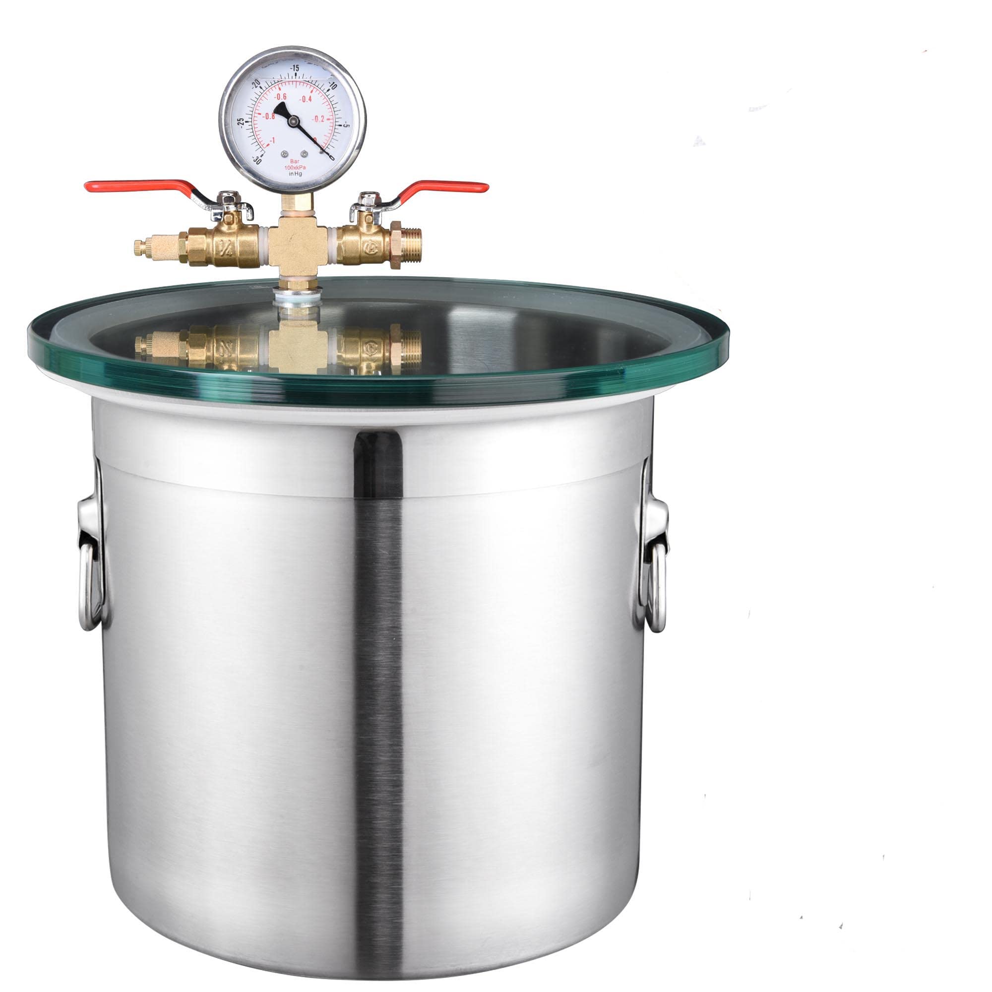 3 Gallon Vacuum Chamber Kit with Tempered Glass Lid & Stainless Steel Base - Professional Degassing Chamber for Stabilizing Wood, Silicone, Epoxy Resin & Essential Oils | Ideal for Woodworking, Resin Casting & Aromatherapy Projects