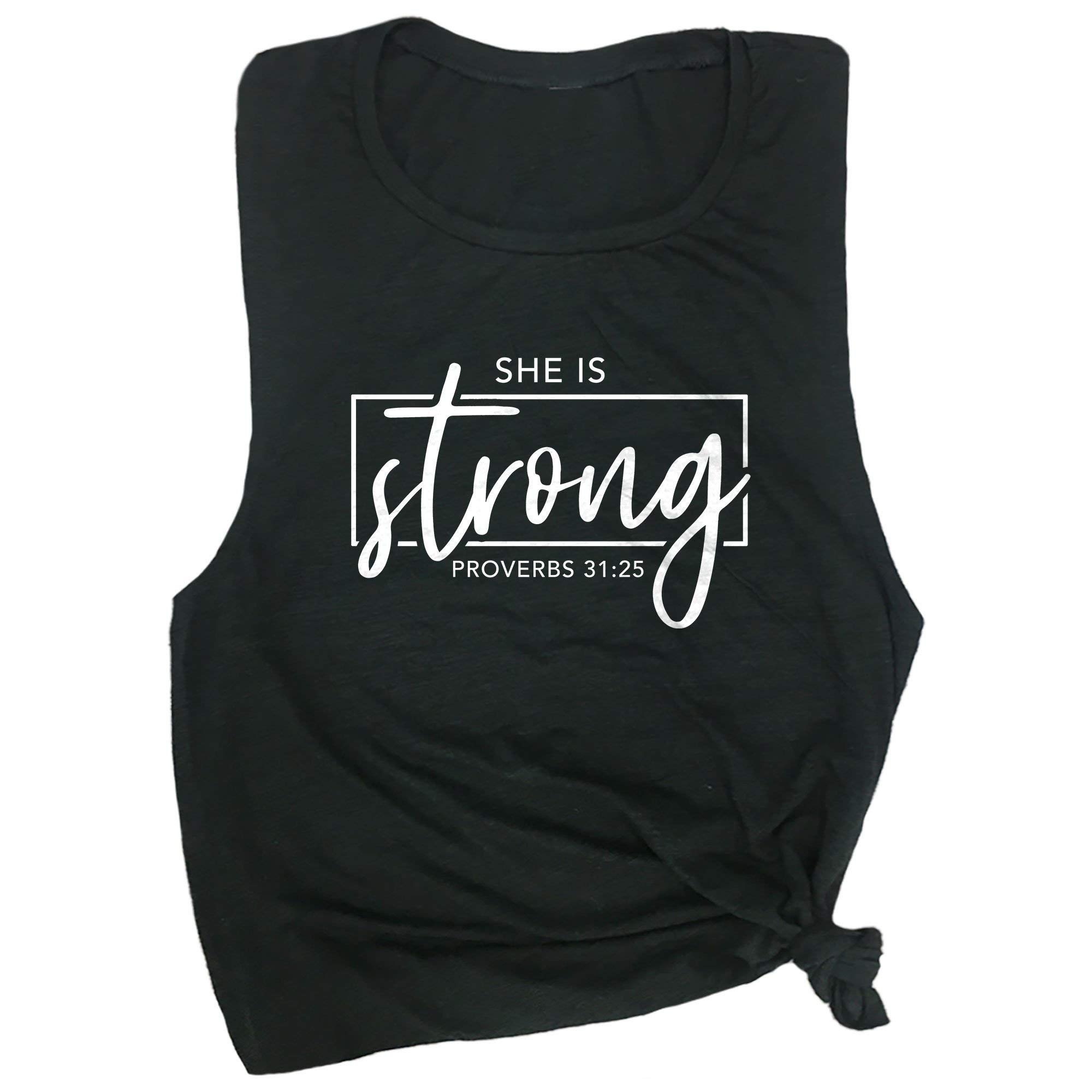 Strong Proverbs 31:25 Workout Tee - Gym & Daily Motivation