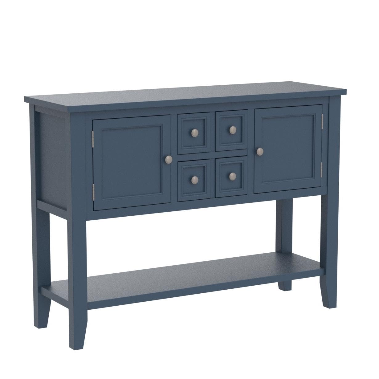 Antique Navy Wood Buffet Sideboard with Storage Cabinet & Drawers - Console Table, Sofa Table with Bottom Shelf for Living Room, Kitchen, Entryway - Perfect for Dining Room Storage & Hallway Decor