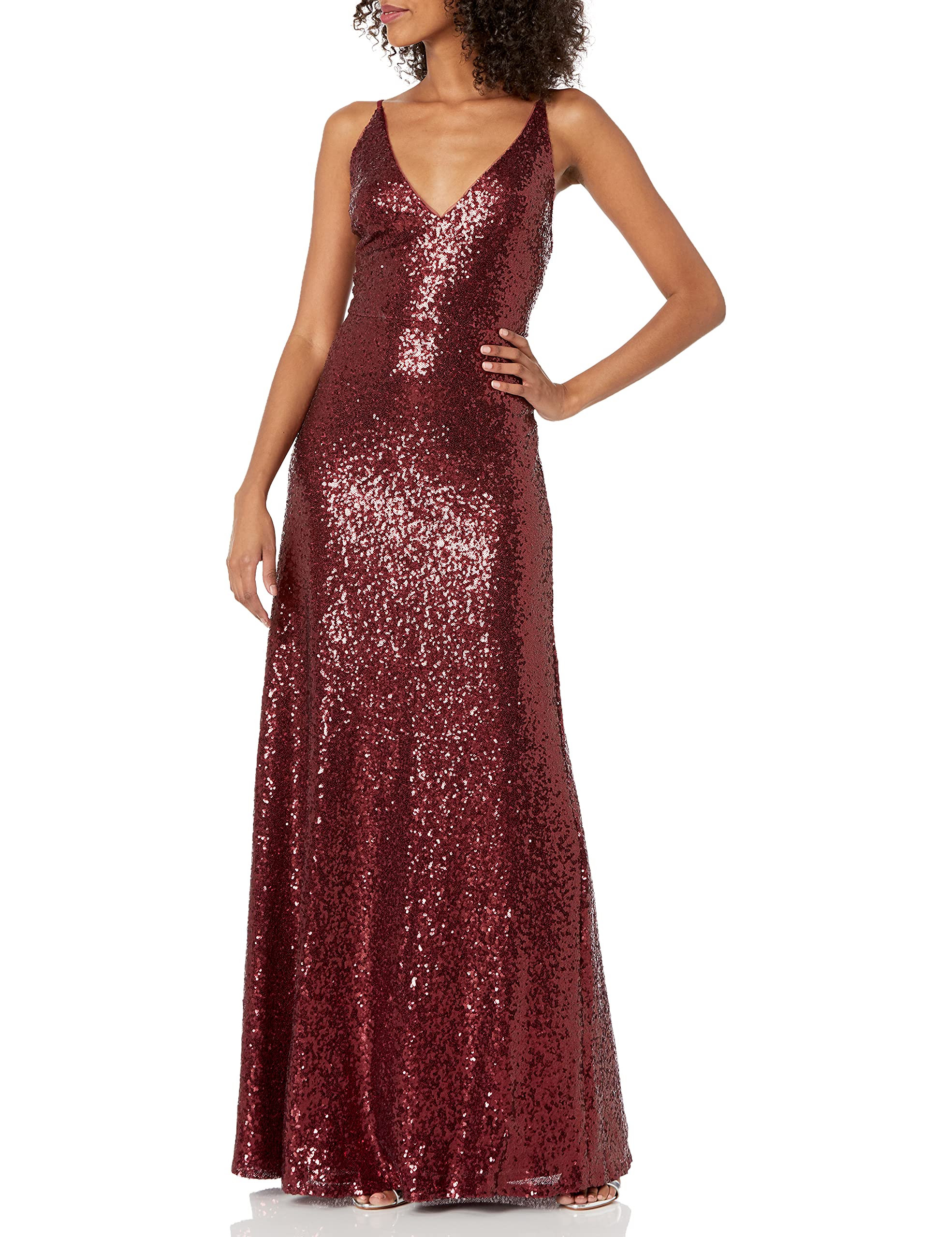 Jenny Yoo Women's Celia Modern Spaghetti Strap Sequin Tulle Dress - Elegant Evening Gown for Prom, Wedding, and Special Occasions