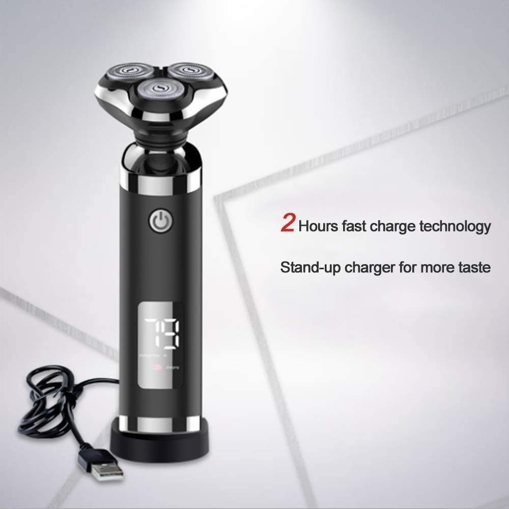 Best Electric Razor for Men - Wet & Dry Cordless Rotary Shaver, Waterproof Rechargeable Men's Shaver - Perfect for Travel, Gym & Daily Grooming