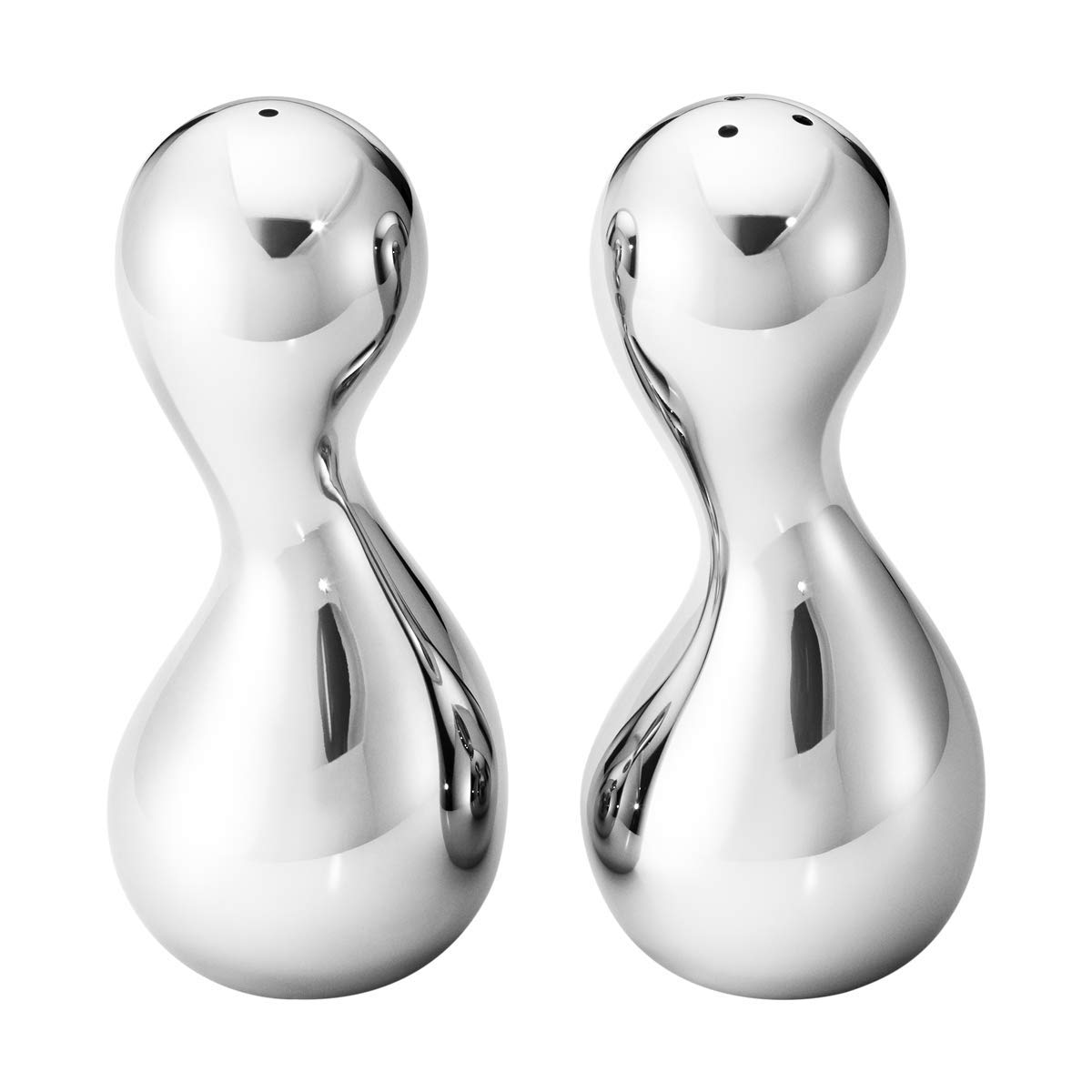 Georg Jensen Cobra Salt and Pepper Shakers for Women - Premium Stainless Steel Spice Dispenser - Elegant Tableware for Dining, Kitchen, and Gift Giving