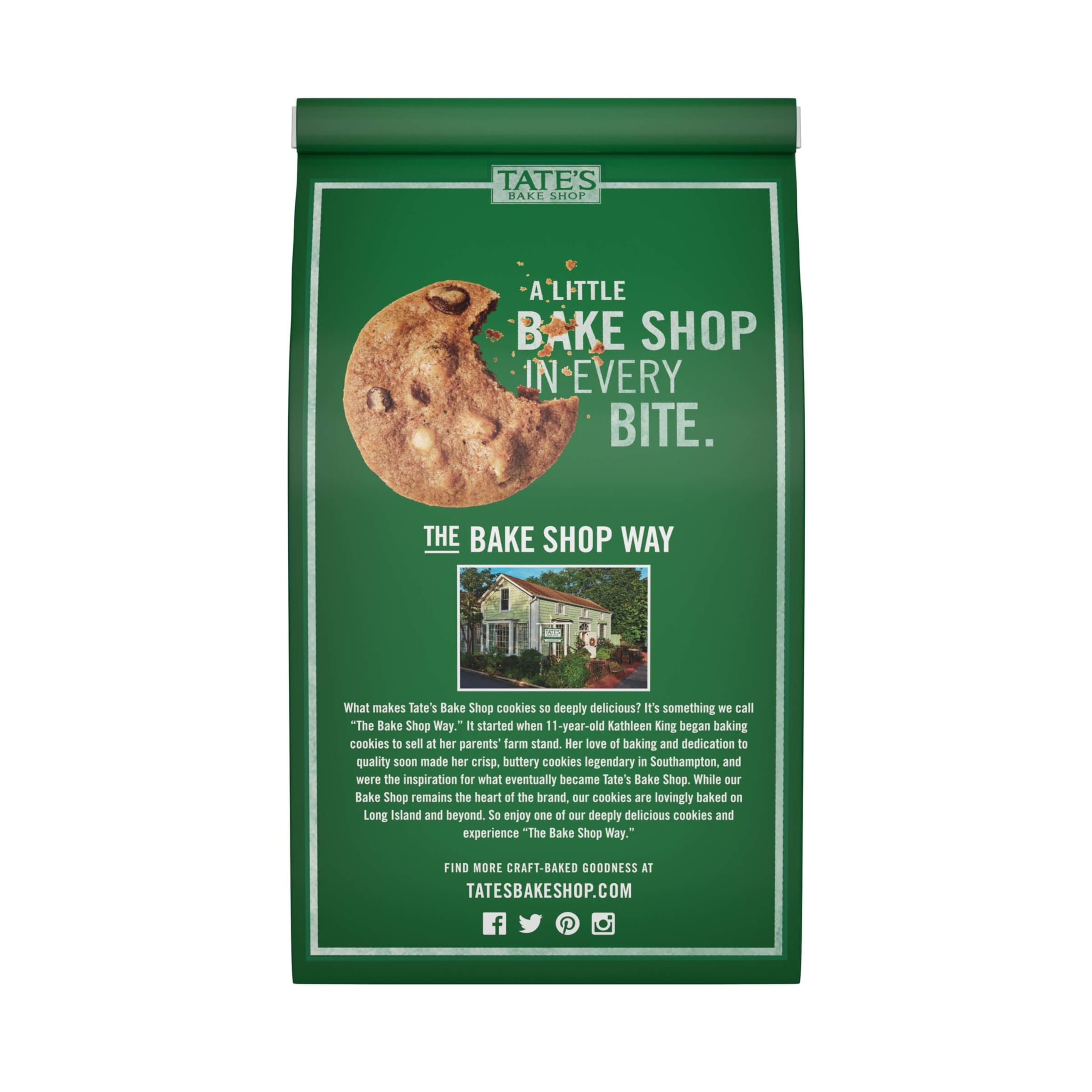 Tate's Bake Shop Walnut Chocolate Chip Cookies - 7 oz Pack | Crunchy Homemade Style Cookies with Walnuts & Chocolate Chips | Perfect for Snacking, Gifts & Party Desserts