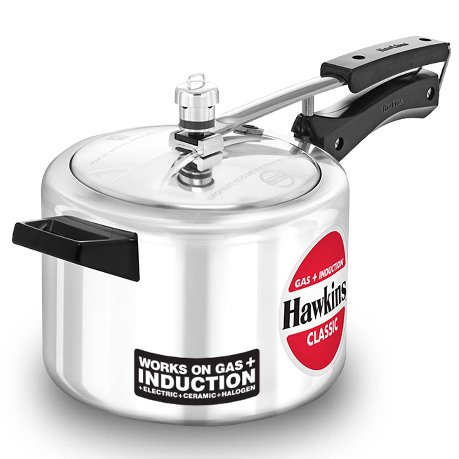 Hawkins 4L Aluminum Classic Pressure Cooker with Induction Lid - Silver (ICL40) | Fast & Safe Cooking for Soups, Stews, Rice & More | Perfect for Home & Restaurant Use