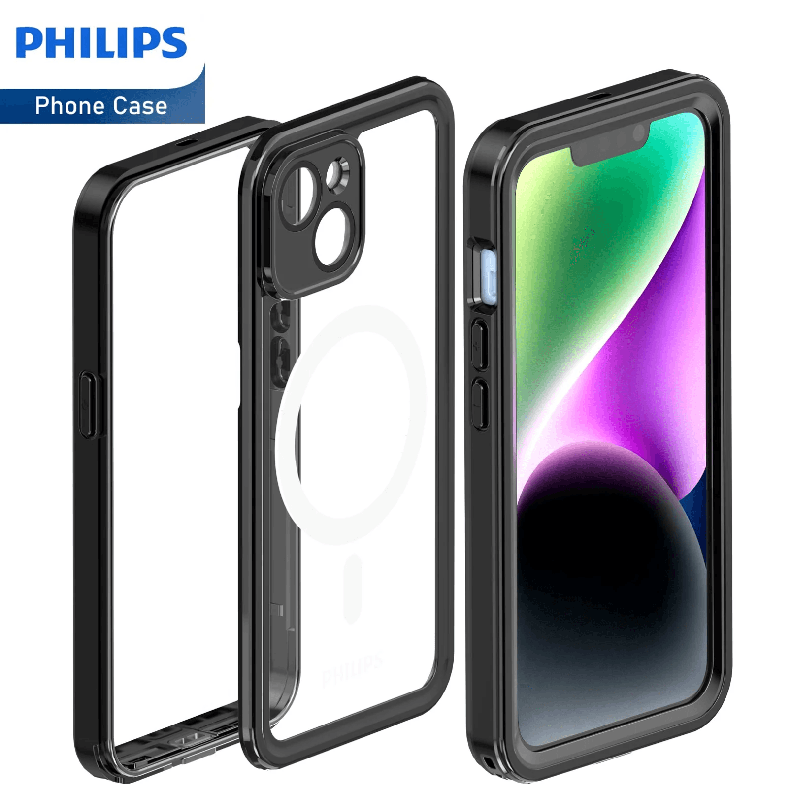 Philips Waterproof Case with MagSafe for iPhone 15 - Shockproof & Dustproof Protection for Swimming, Beach & Outdoor Activities