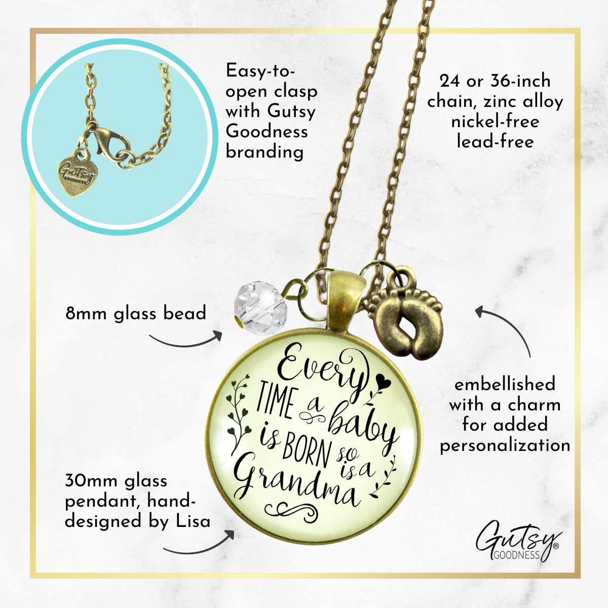 Grandma Necklace for Pregnancy Announcement - 24