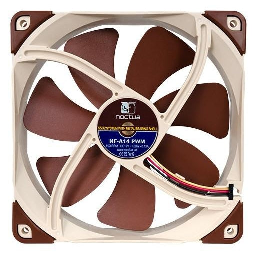 Noctua NF-A14 PWM Premium Quiet 140mm x 140mm x 25mm Cooling Fan - High Performance PC Case & CPU Cooler Replacement - Perfect for Gaming PCs, Workstations & Silent Computer Builds
