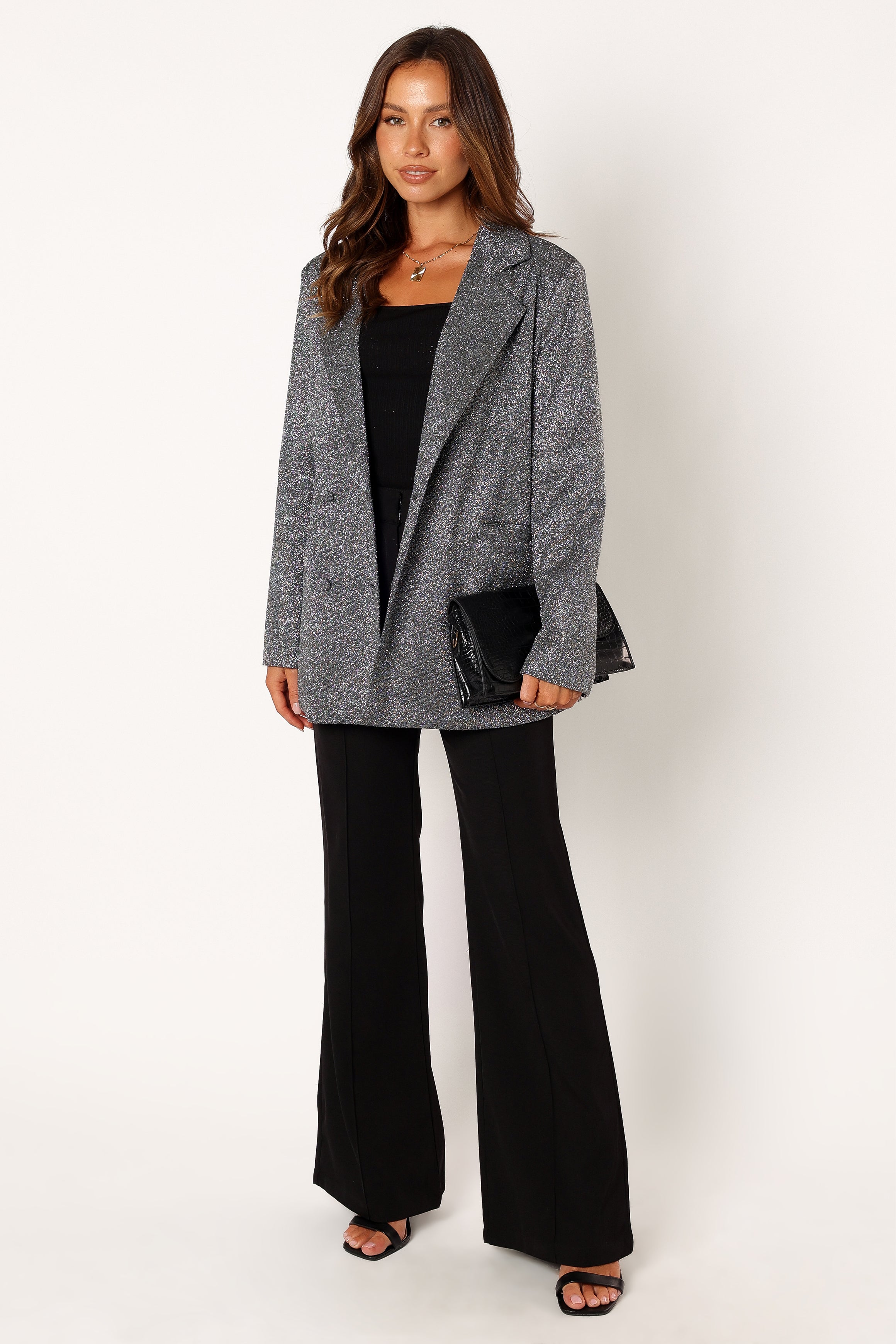 Kaliyah Shimmer Blazer for Women - Elegant Black Blazer Jacket for Office, Party & Evening Wear | Formal & Casual Outfits