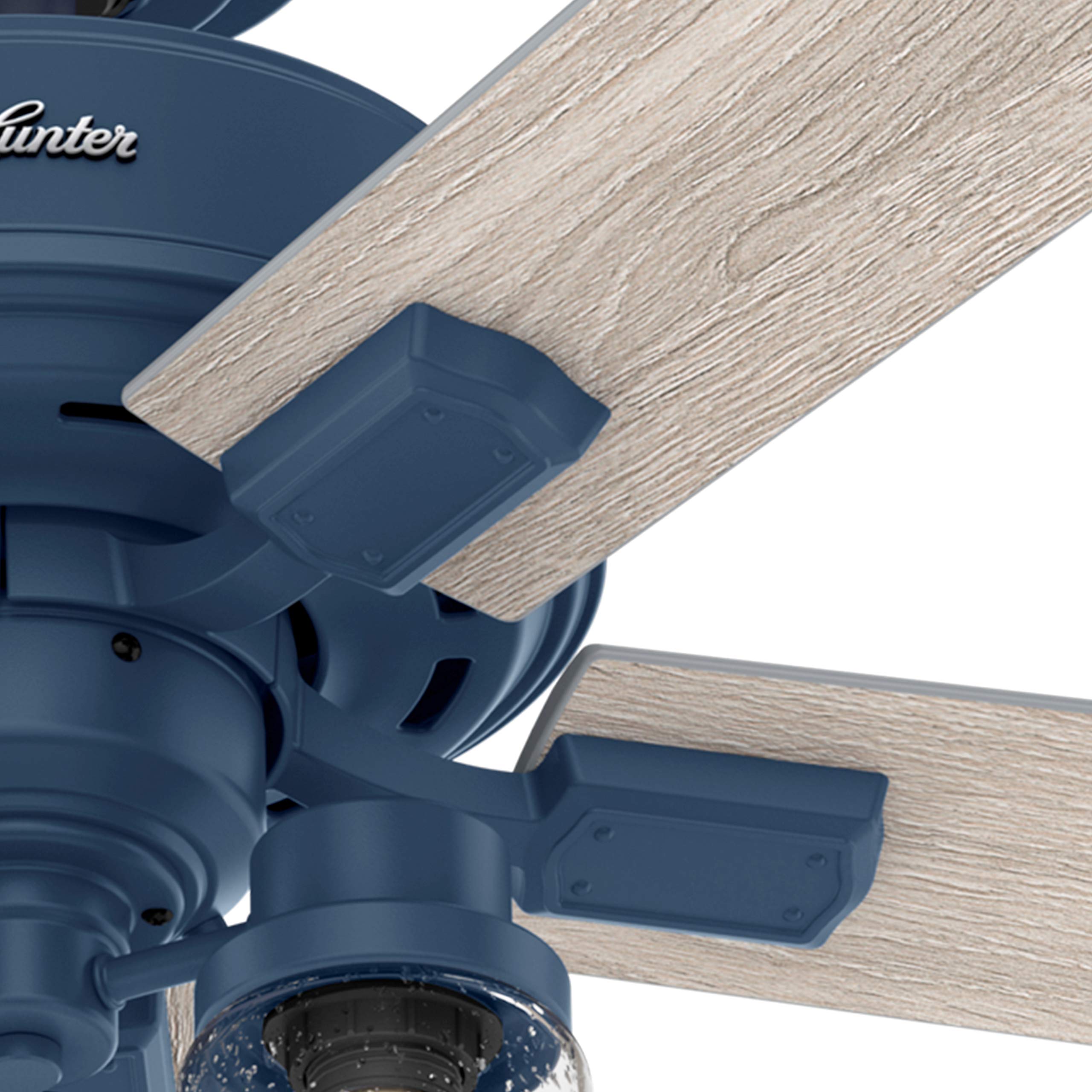 Hunter Fan 52 Inch Indoor Ceiling Fan with Light Kit - Casual Indigo Blue (Renewed) - Perfect for Living Room, Bedroom & Home Office Cooling & Lighting