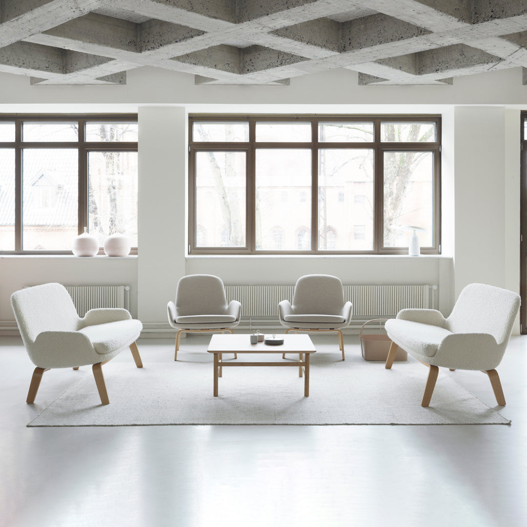 Modern Era Lounge Chair - Low Profile Mid Century Design for Living Room, Bedroom & Office - Comfortable Relaxing Armchair with Wooden Legs