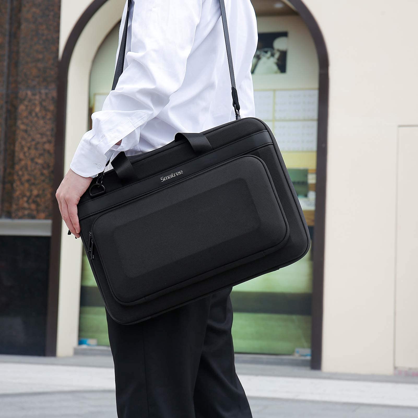 Smatree 14-15.6 Inch Laptop Shoulder Briefcase Bag for MacBook Pro 16 Inch | Hard Shell Protective Sleeve Case Compatible with 2019 2018 MacBook Pro 15.4 Inch | Perfect for Business Travel, Work Commute & College Use