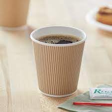 500 Pack 8oz / 250ml Disposable Coffee Cups - Triple Walled Ripple Paper Cups for Hot & Cold Drinks - Vending Machine & Party Supplies - Perfect for Coffee Shops, Offices, and Catering Events