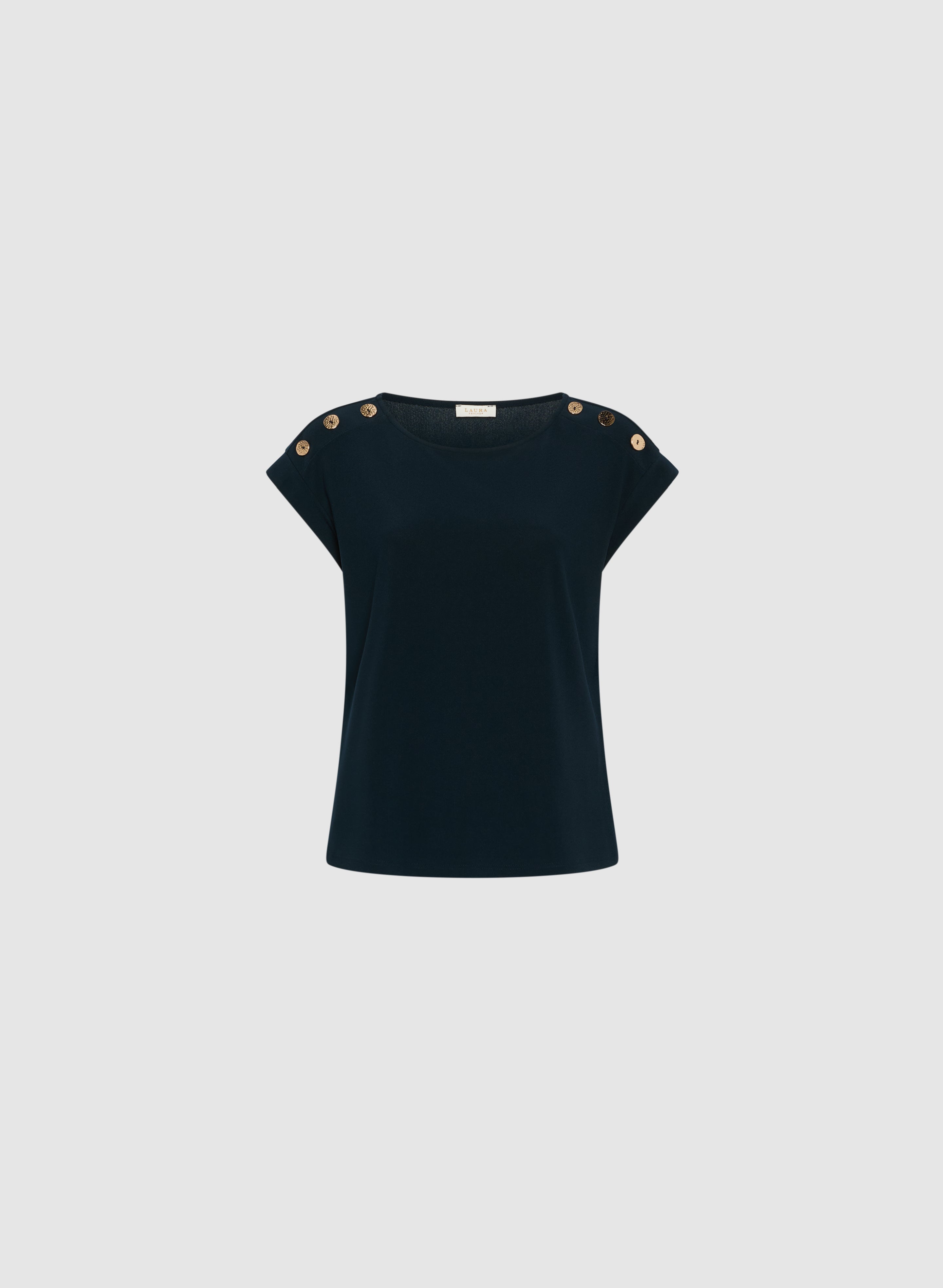 Button Shoulder Detail Top - Stylish Women's Blouse with Unique Button Accents for Casual & Office Wear