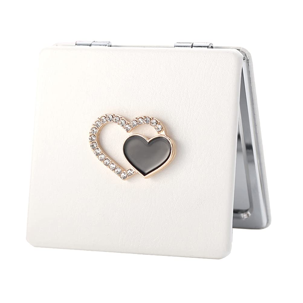 OSALADI Compact Travel Makeup Mirror - Mini Folding PU Leather Cosmetic Mirror with Double-Sided Design, Handheld Pocket Mirror for Women & Girls - Perfect for Travel, Purse & Daily Makeup Touch-Ups