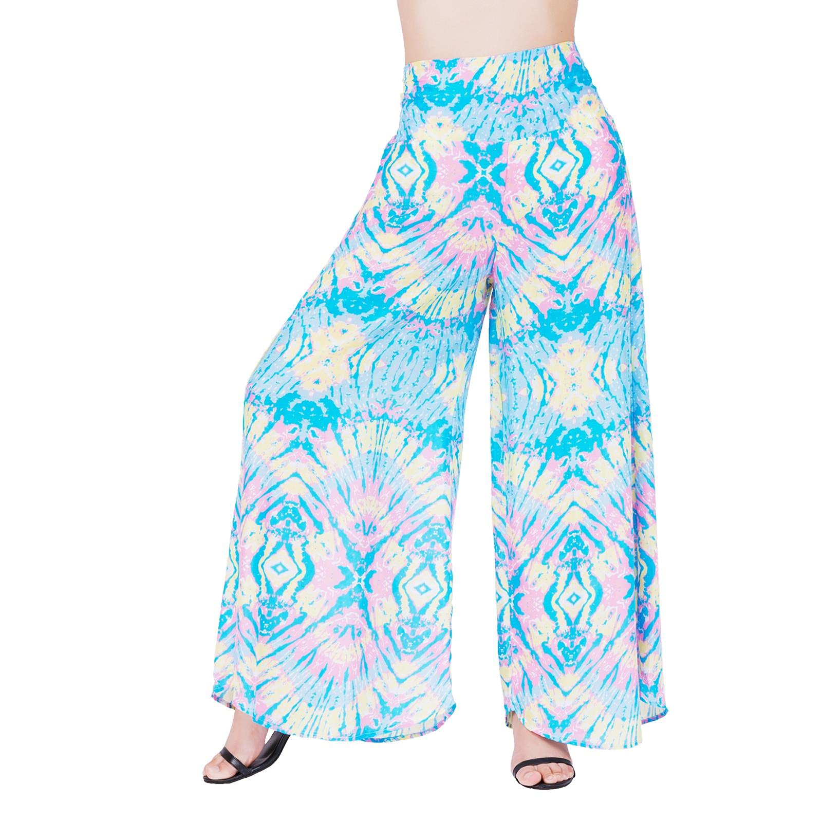 LOFBAZ Women's Wide Leg Palazzo Pants - Soft Yoga Lounge Pants, Hippie Harem Trousers with Flowy Fit - Perfect for Yoga, Meditation, Beach & Boho Fashion