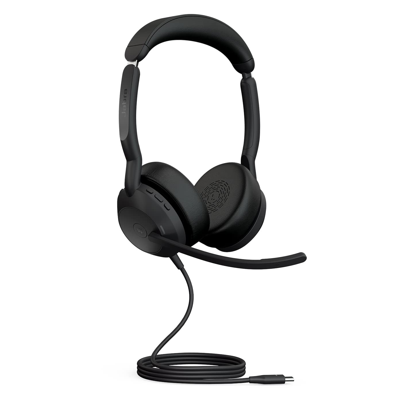 Jabra Evolve2 50 Wired Stereo Headset with AirComfort Technology - Noise Cancelling Microphone & Active Noise Cancellation - MS Teams Certified - Compatible with Zoom, Skype, Webex - Black - Perfect for Office Work, Remote Meetings & Call Centers