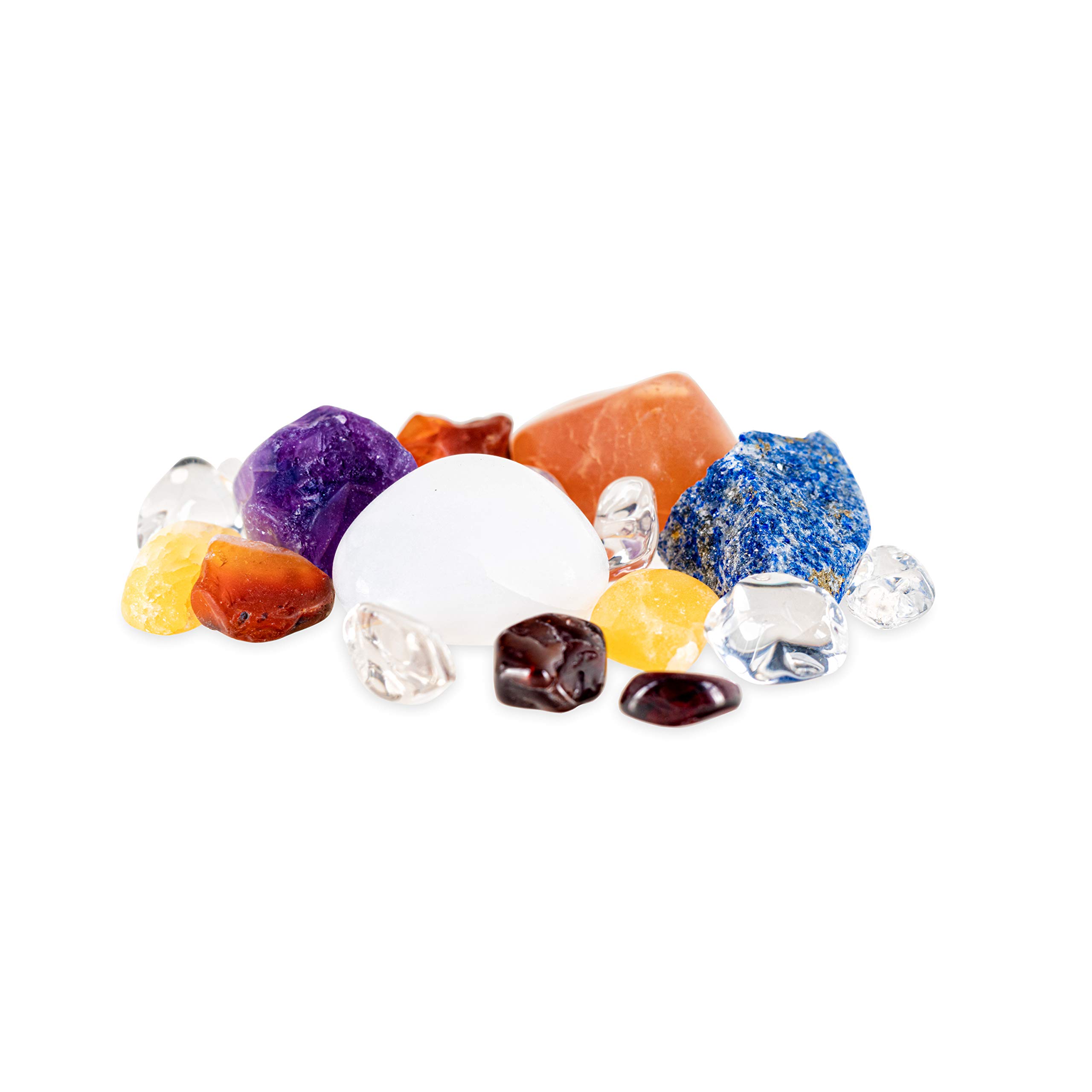 VitaJuwel Era AYURVEDA Crystal Water Carafe with 7 Healing Gemstones - Milk Opal, Amethyst, Clear Quartz, Lapis Lazuli, Garnet, Carnelian & Orange Calcite | Infused Water Bottle for Energy, Detox & Wellness | Perfect for Home, Office & Yoga Practice