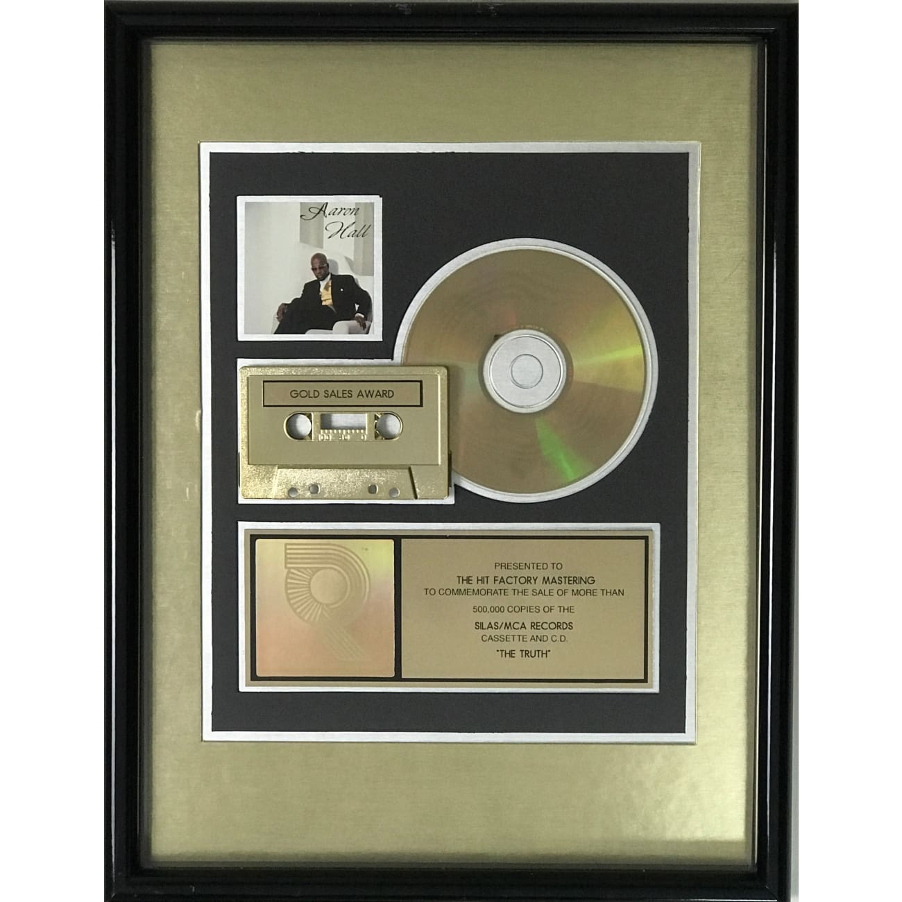 Aaron Hall The Truth RIAA Gold Album Award - Official Music Recognition Plaque for Display & Collectors - Perfect for Music Awards, Fan Gifts & Home Decor