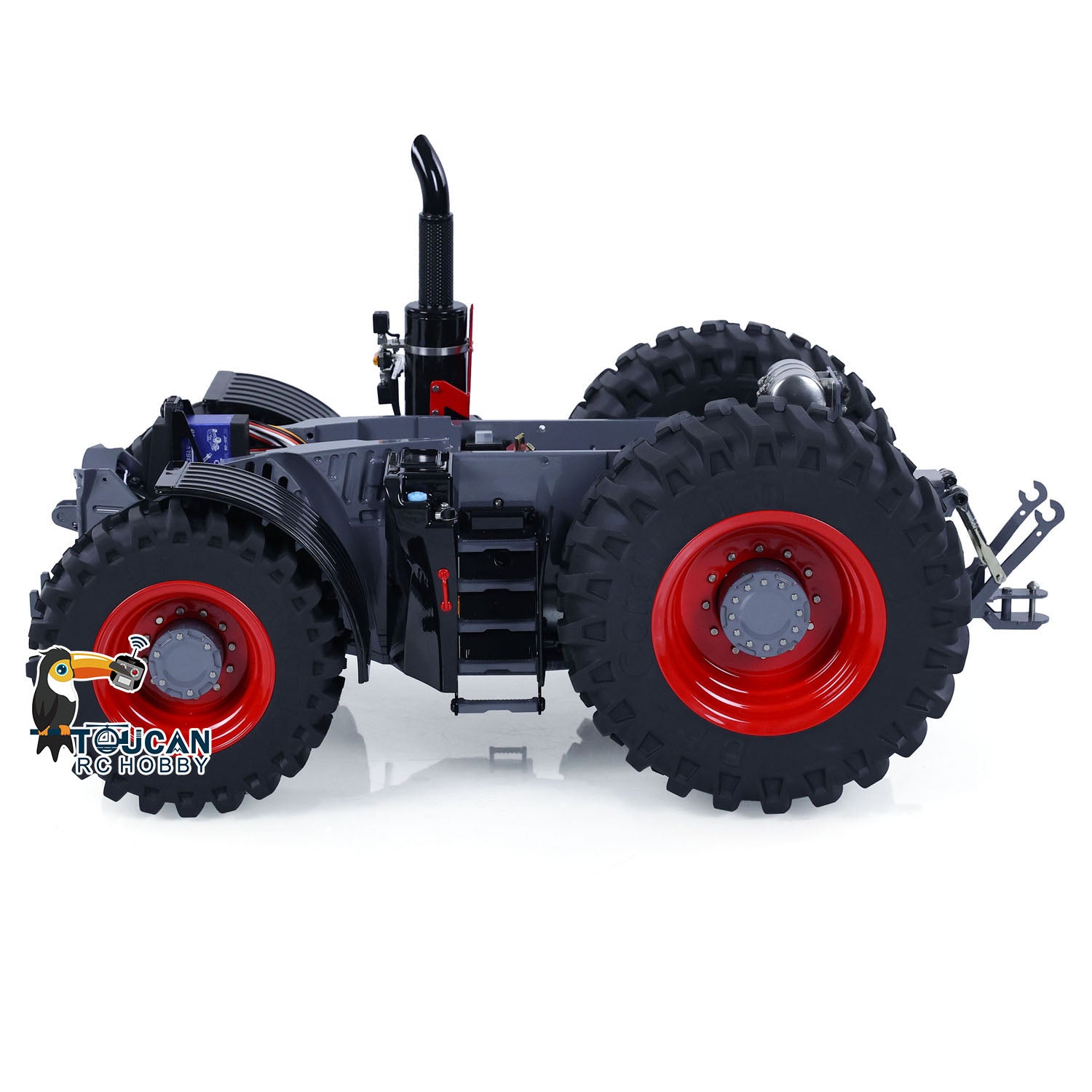1/16 LESU 1050 RC Tractor Metal Chassis 4X4 Kit - DIY Unpainted Radio Control Car Model with Differential Lock for Off-Road Crawling & Scale Farming Scenes