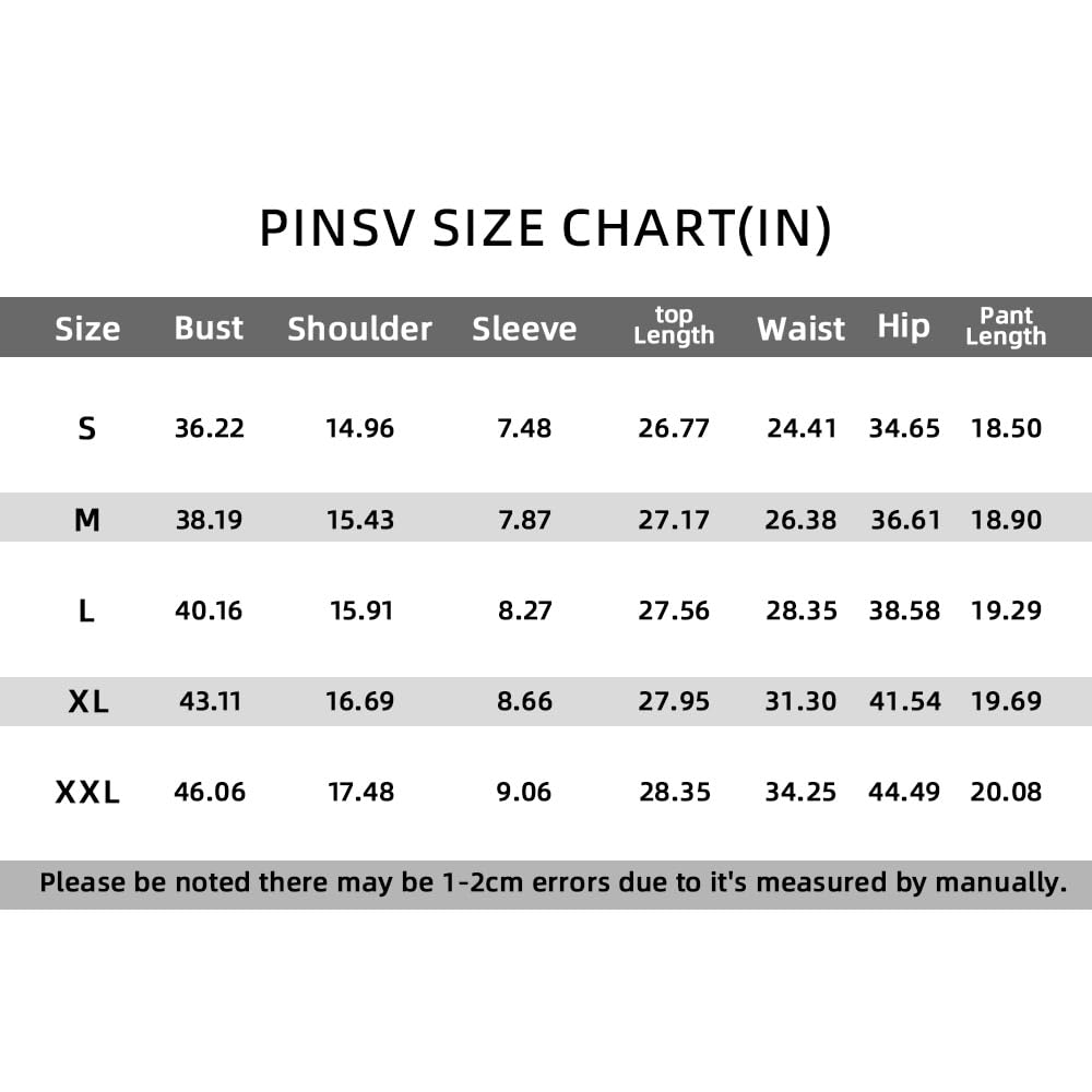 PINSV Women's 2 Piece Outfits - Summer Printed Bodycon Shorts & Top Workout Set for Yoga, Gym & Casual Wear