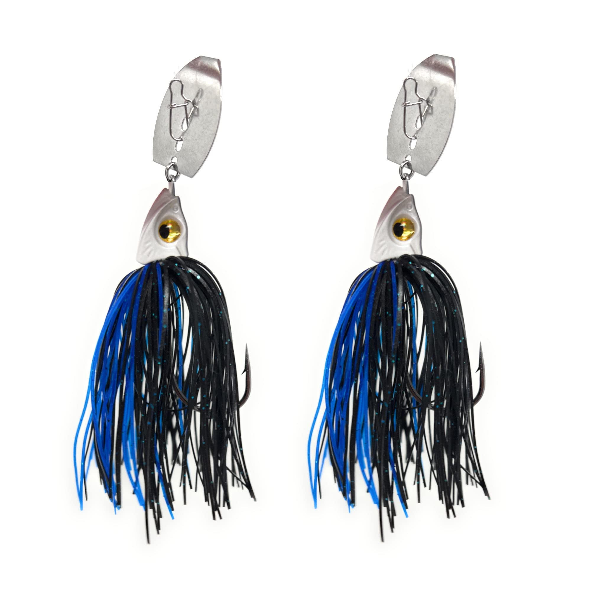 Reaction Tackle Tungsten Bladed Jig Heads - Premium Bass Fishing Lures for Large & Smallmouth Bass, Trout, Walleye - Chatter Sound Vibrating Spinner Bait (2-Pack) - Ideal for Freshwater & Saltwater Fishing, Tournament Angling, and Professional Bass Fishing